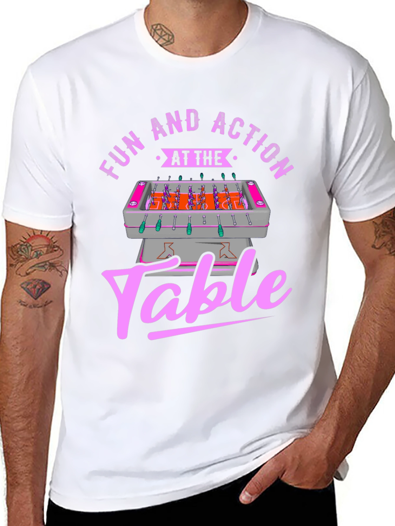 Fun and Action Table T-Shirt - Foosball Graphic Tee