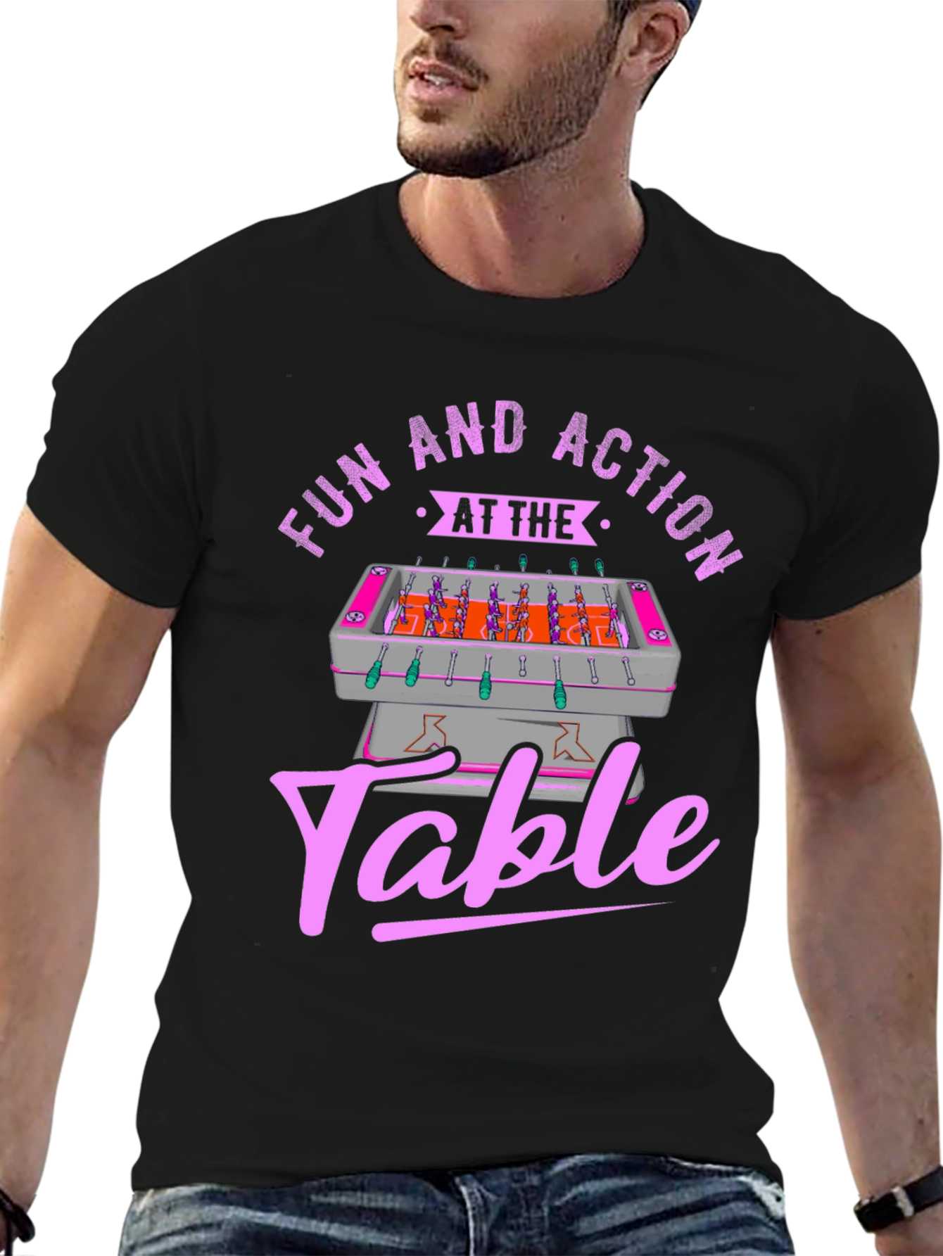 Fun and Action Table T-Shirt - Foosball Graphic Tee