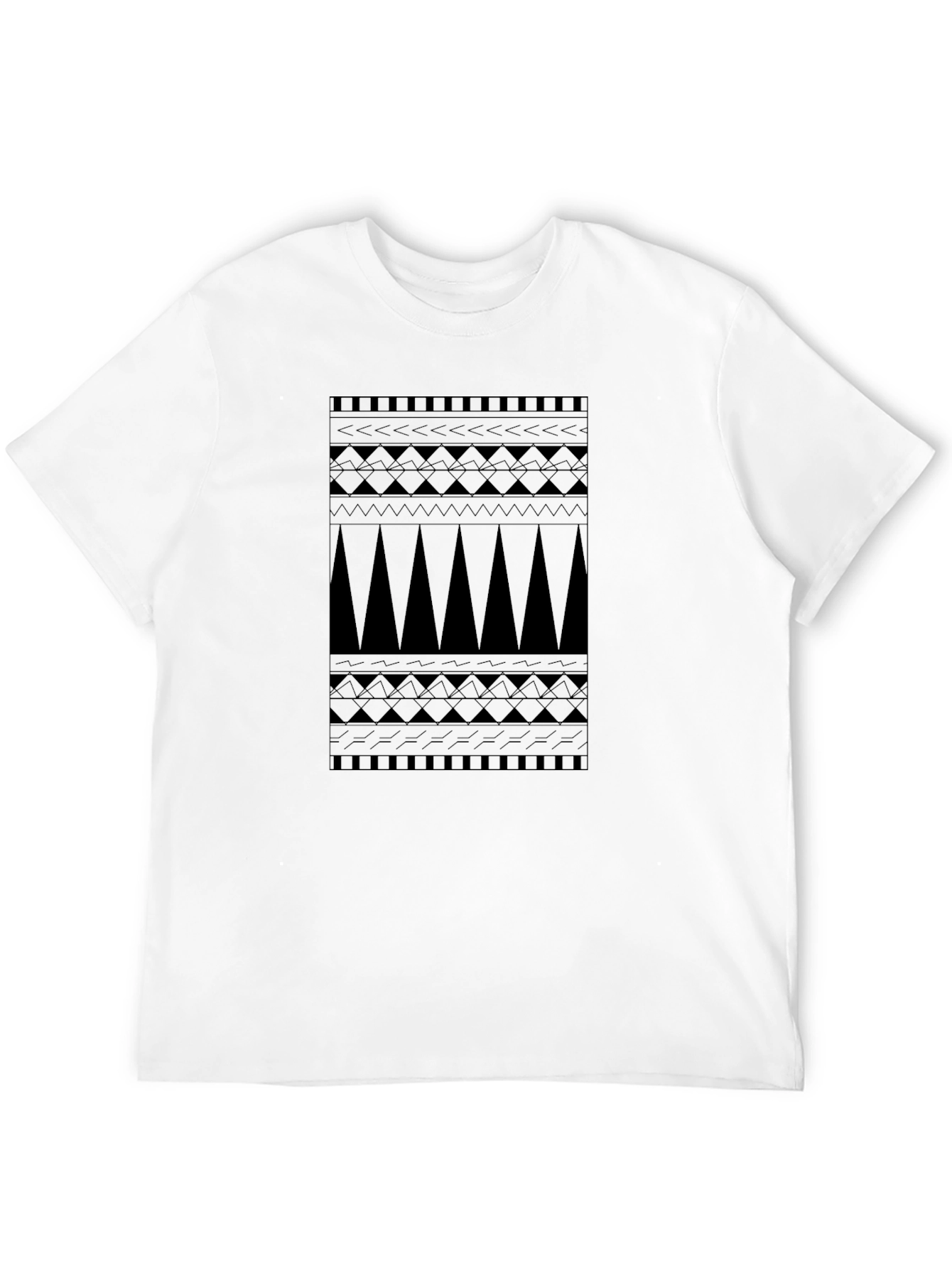 Tribal Pattern Black T-Shirt