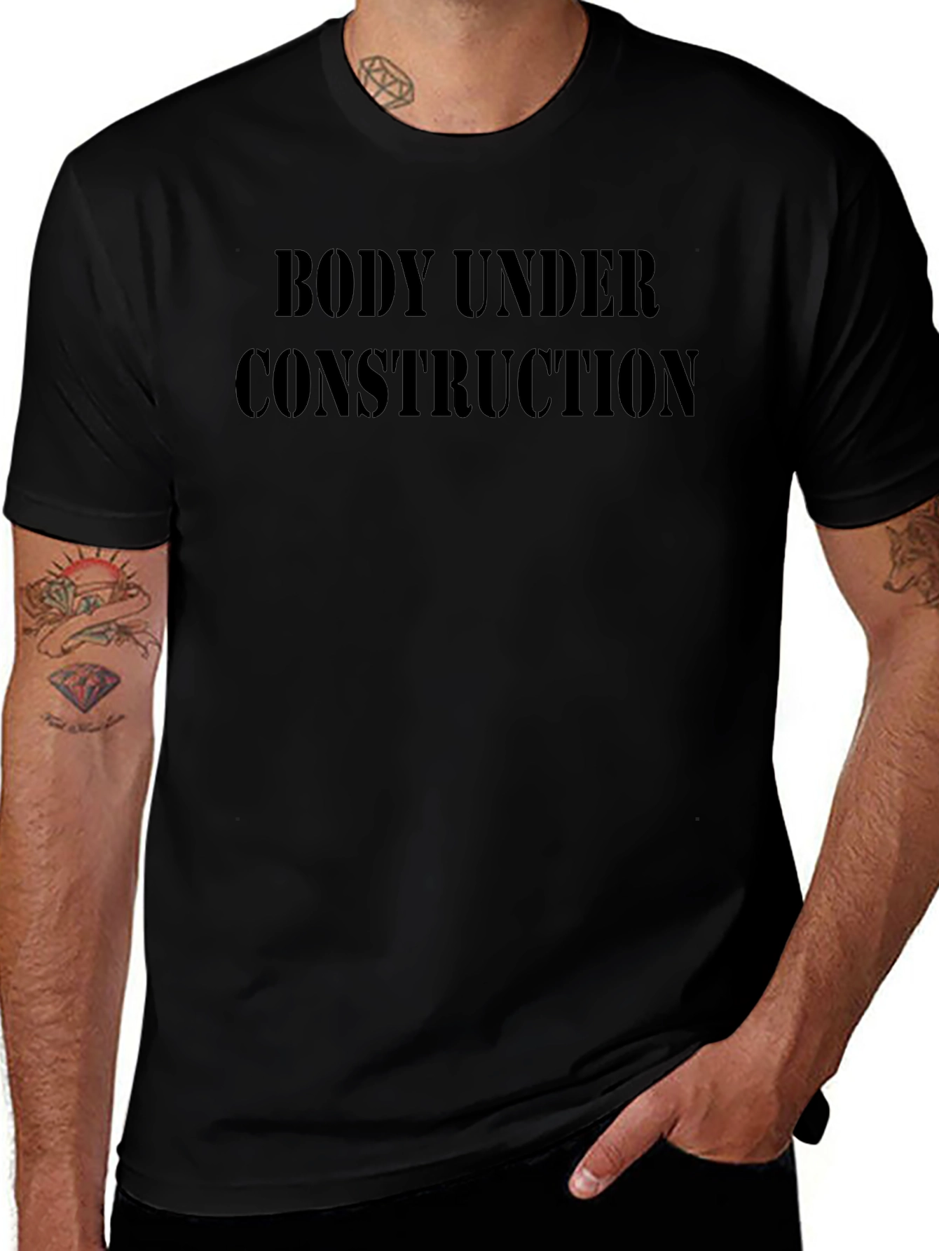 Body Under Construction Mens Black T-Shirt