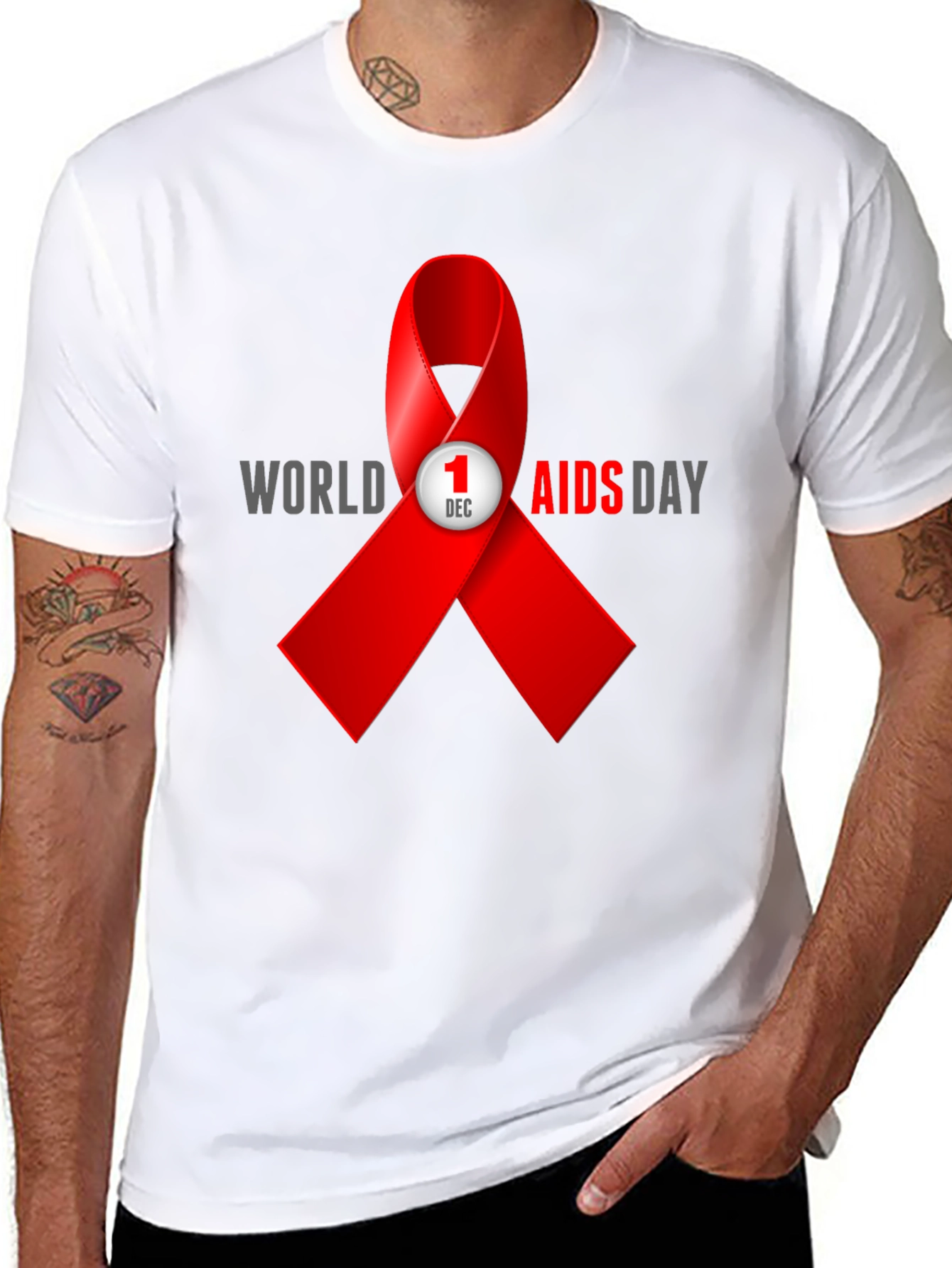 World AIDS Day T-Shirt - Awareness Ribbon Design