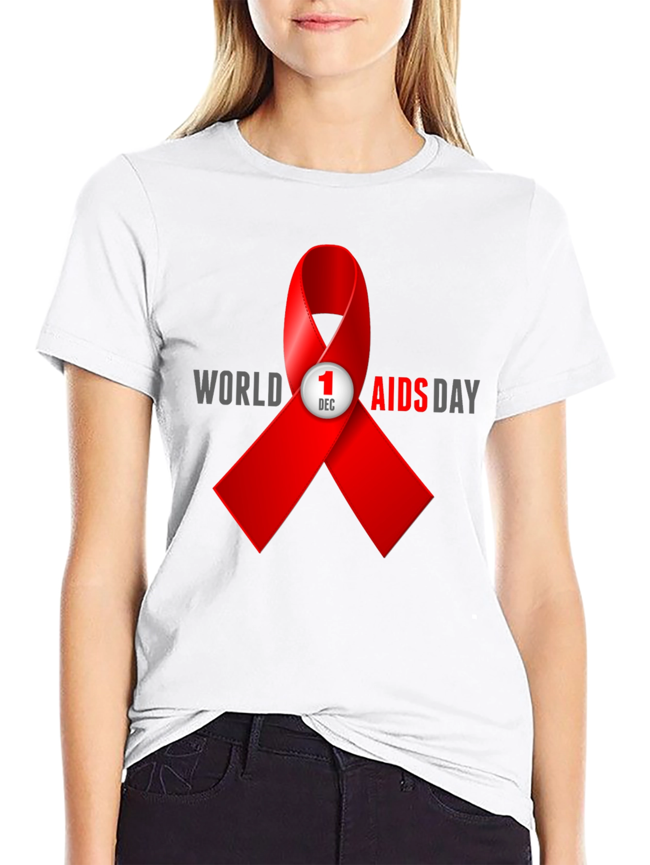 World AIDS Day T-Shirt - Awareness Ribbon Design
