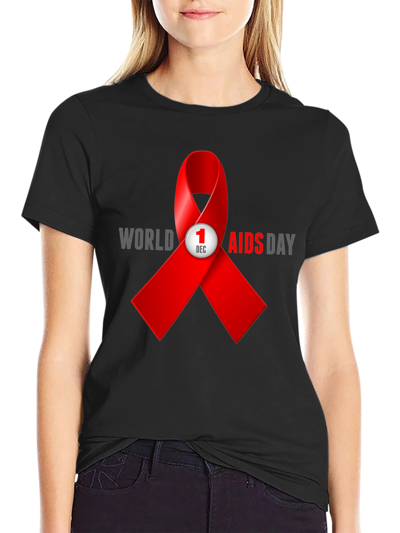 World AIDS Day T-Shirt - Awareness Ribbon Design