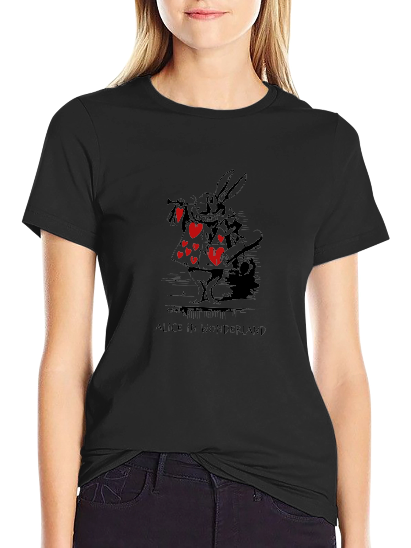 Alice in Wonderland Rabbit Heart T-Shirt