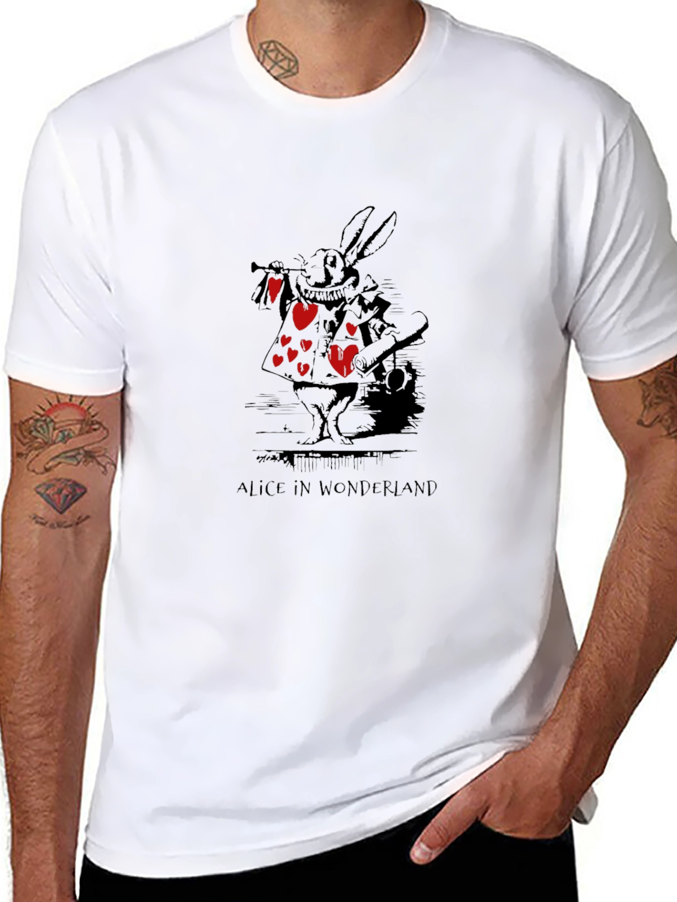 Alice in Wonderland Rabbit Heart T-Shirt