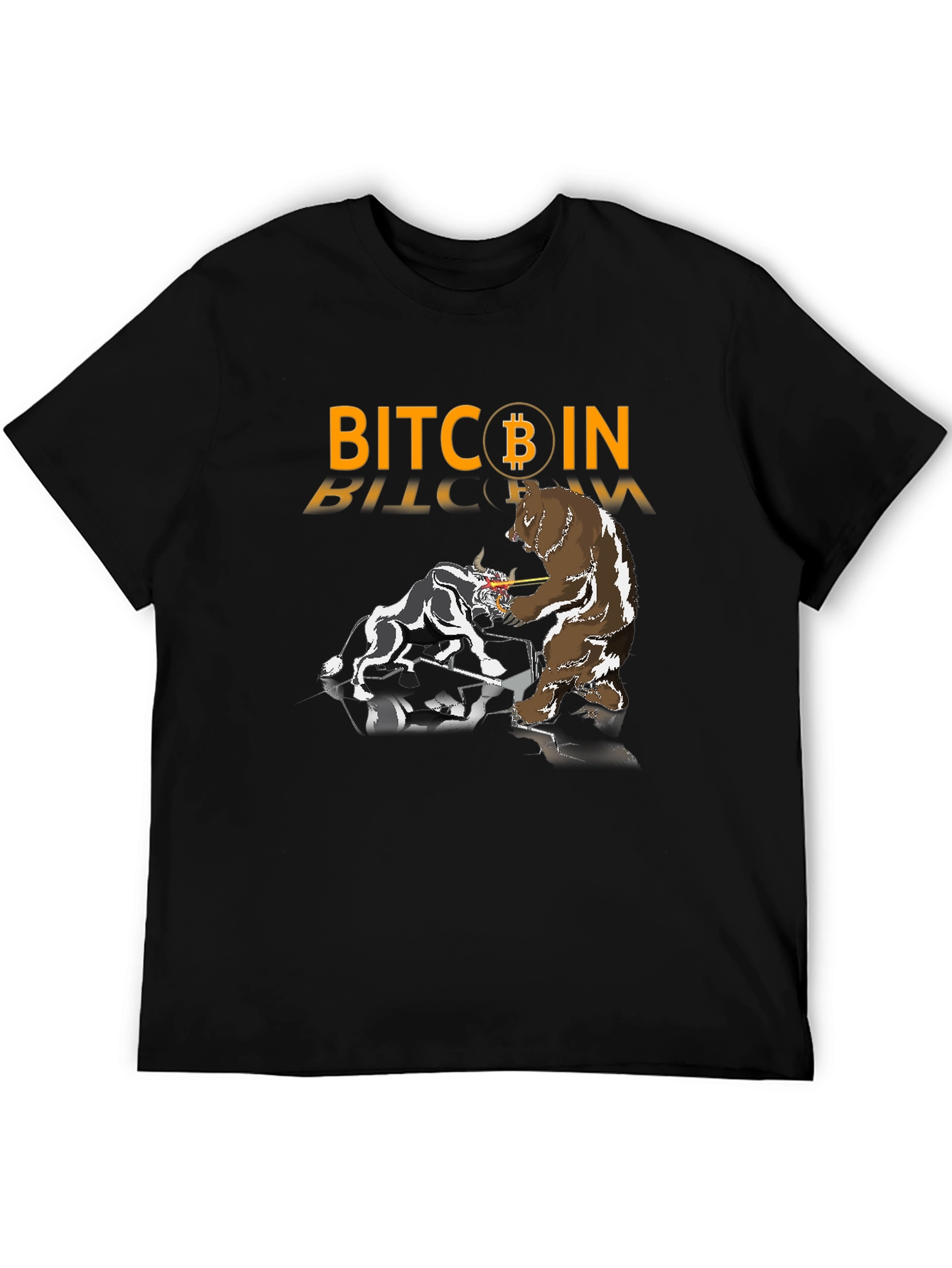 Bitcoin Bull vs Bear Black T-Shirt