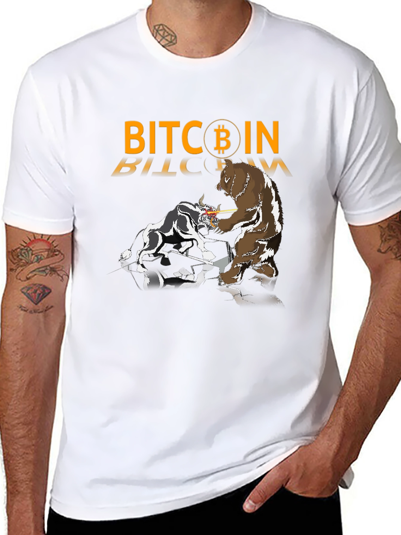 Bitcoin Bull vs Bear Black T-Shirt