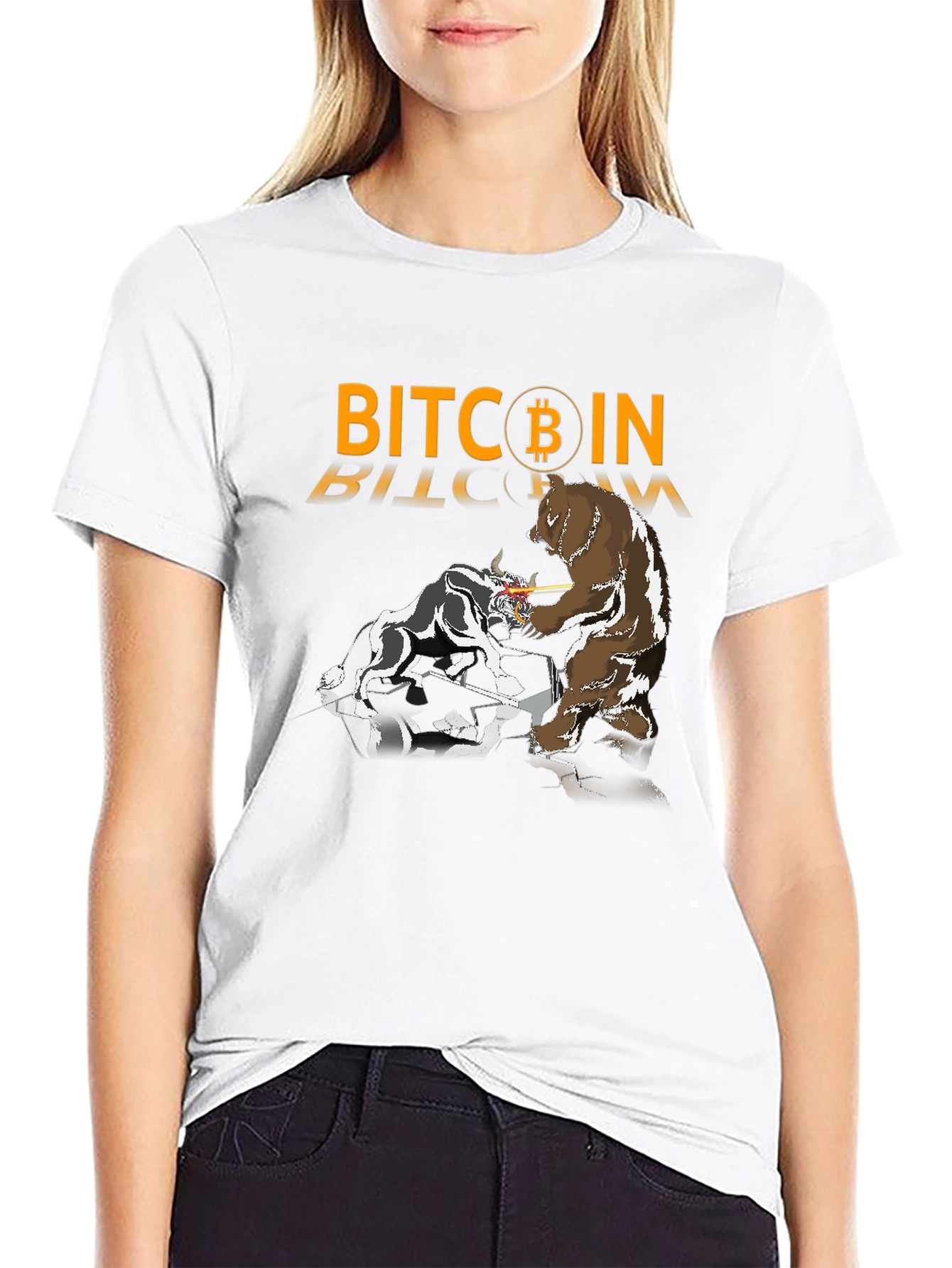 Bitcoin Bull vs Bear Black T-Shirt