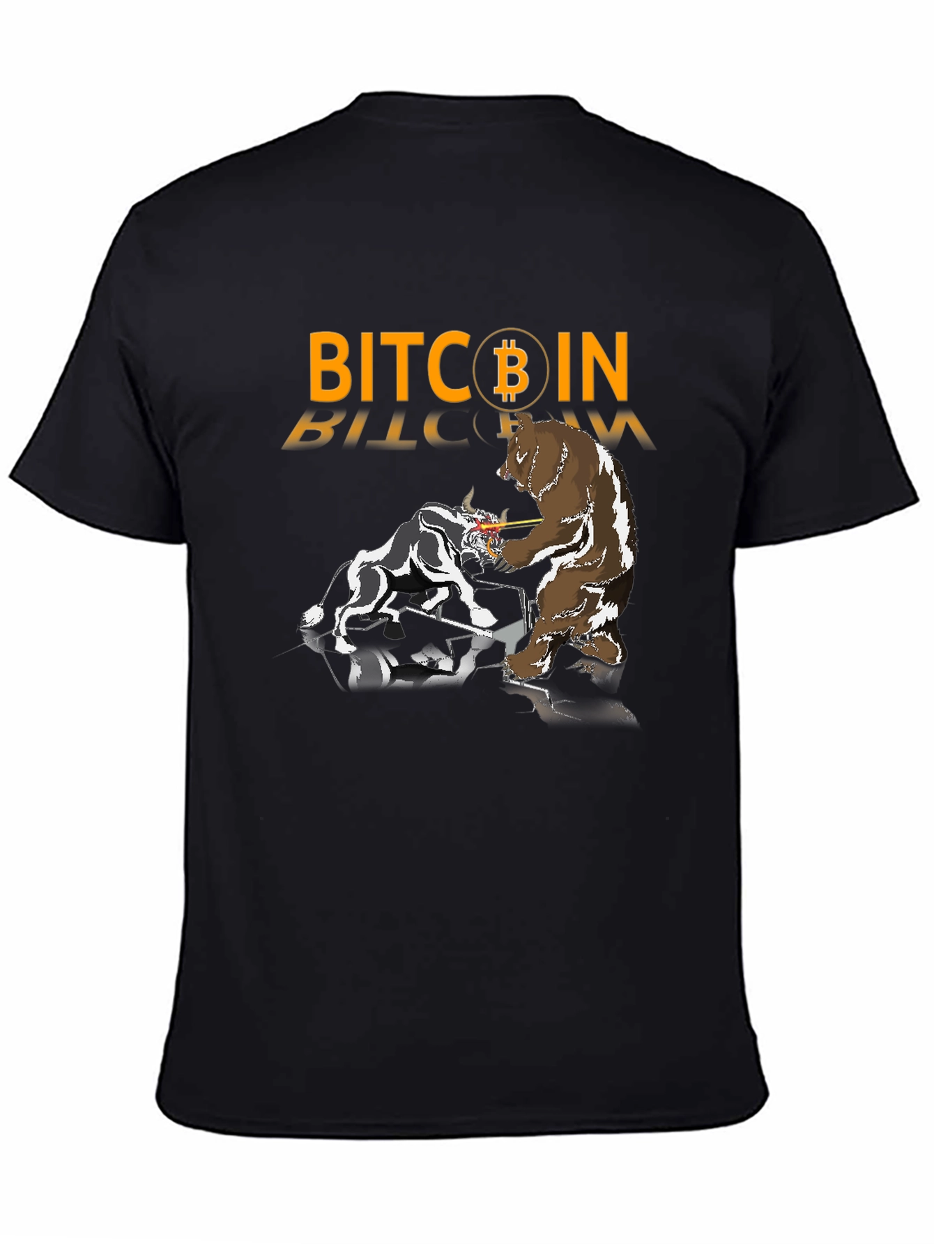 Bitcoin Bull vs Bear Black T-Shirt