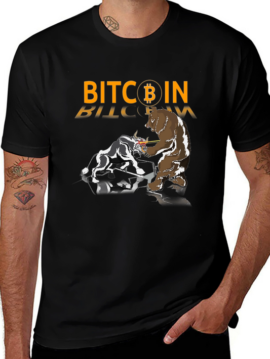 Bitcoin Bull vs Bear Black T-Shirt