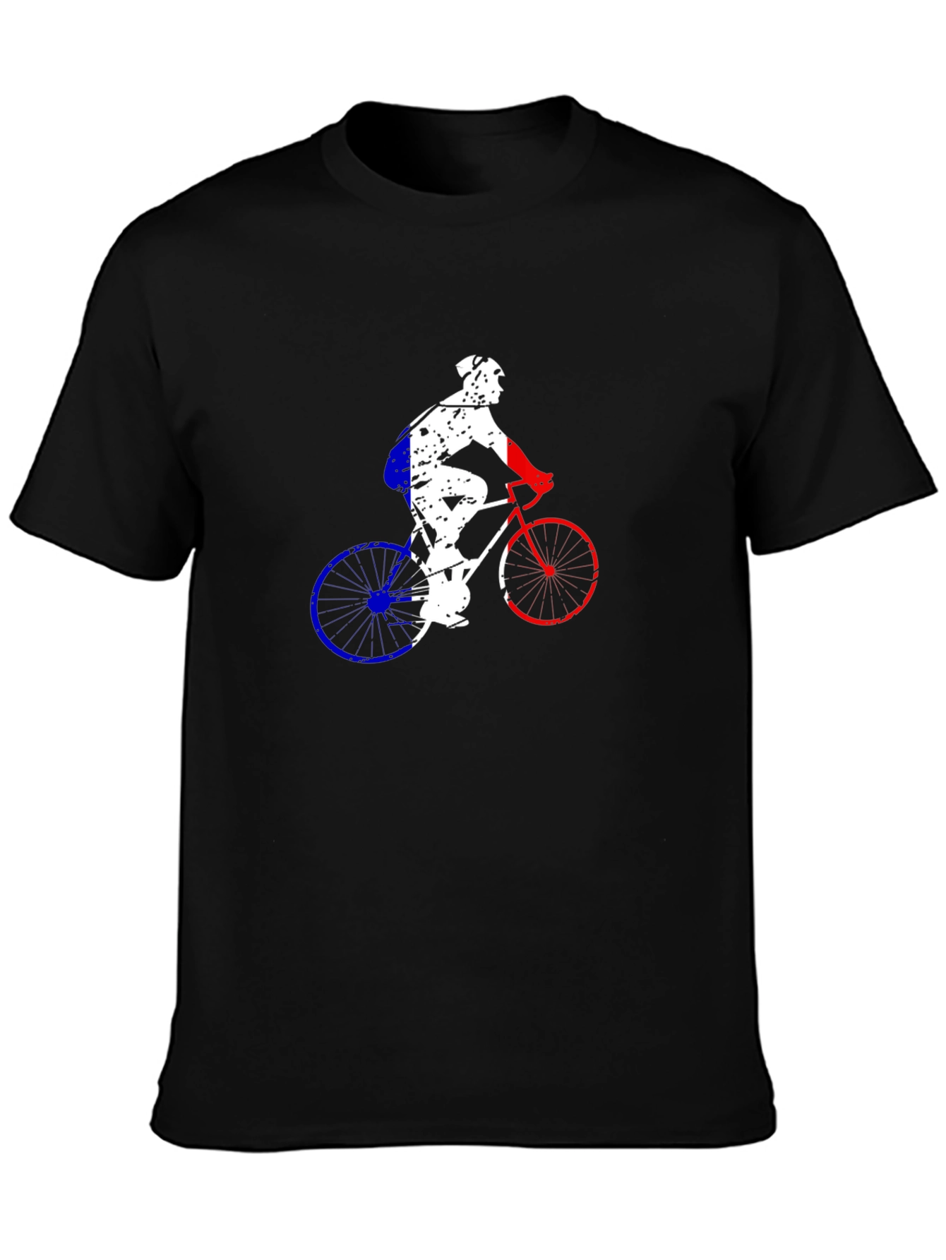 Cycling France Flag Graphic Tee - Black