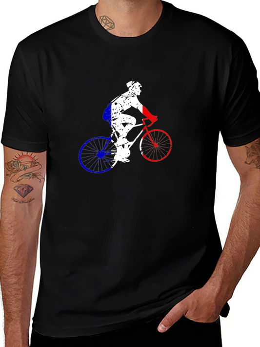 Cycling France Flag Graphic Tee - Black