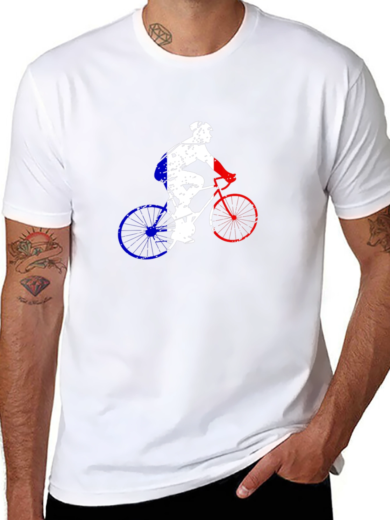 Cycling France Flag Graphic Tee - Black