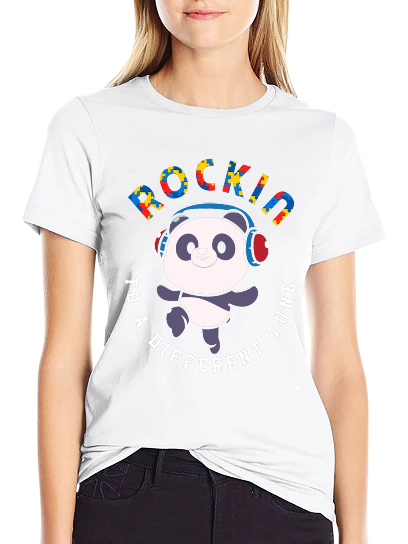 Rockin to a Different Tune Panda T-Shirt