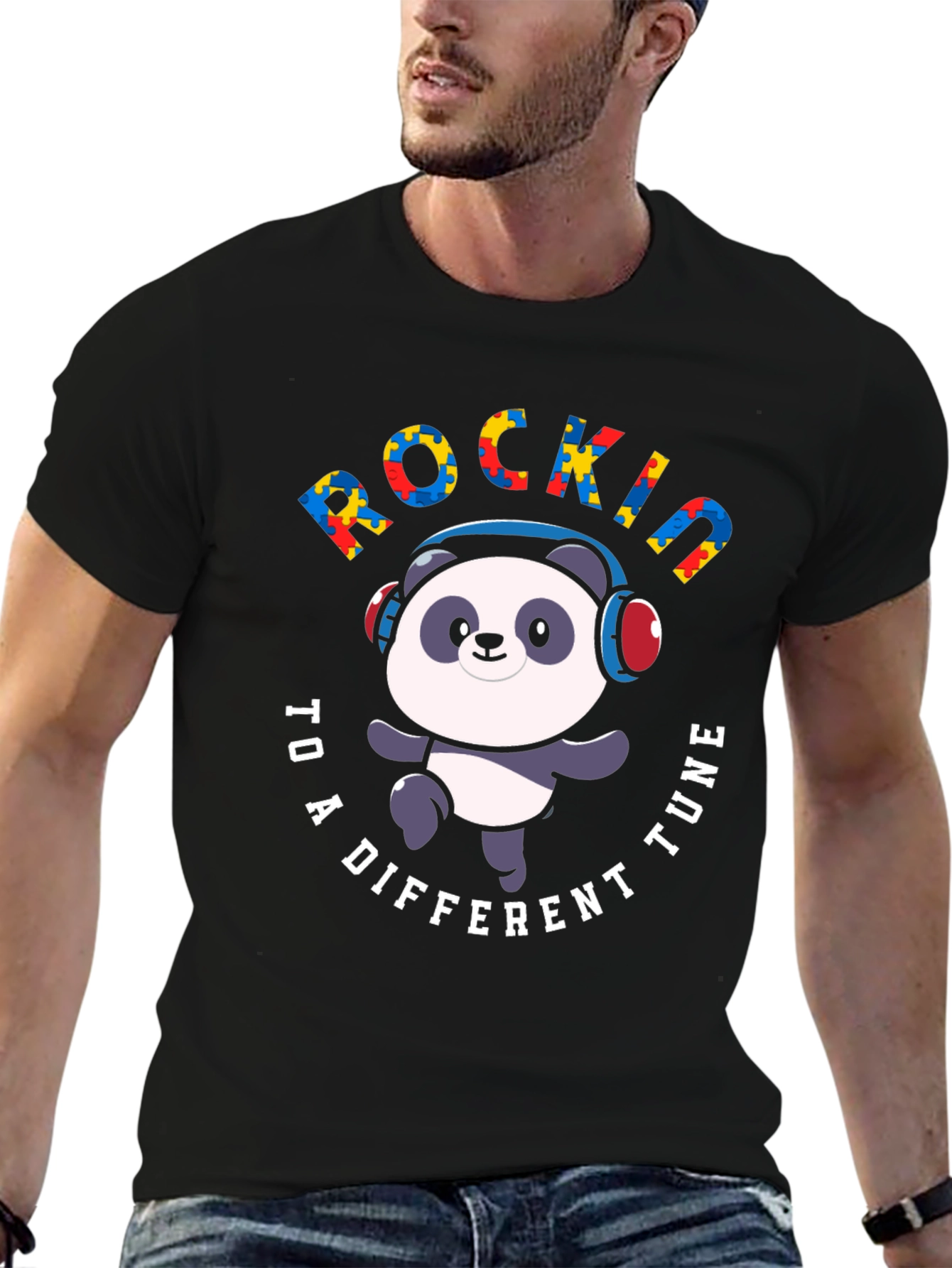 Rockin to a Different Tune Panda T-Shirt