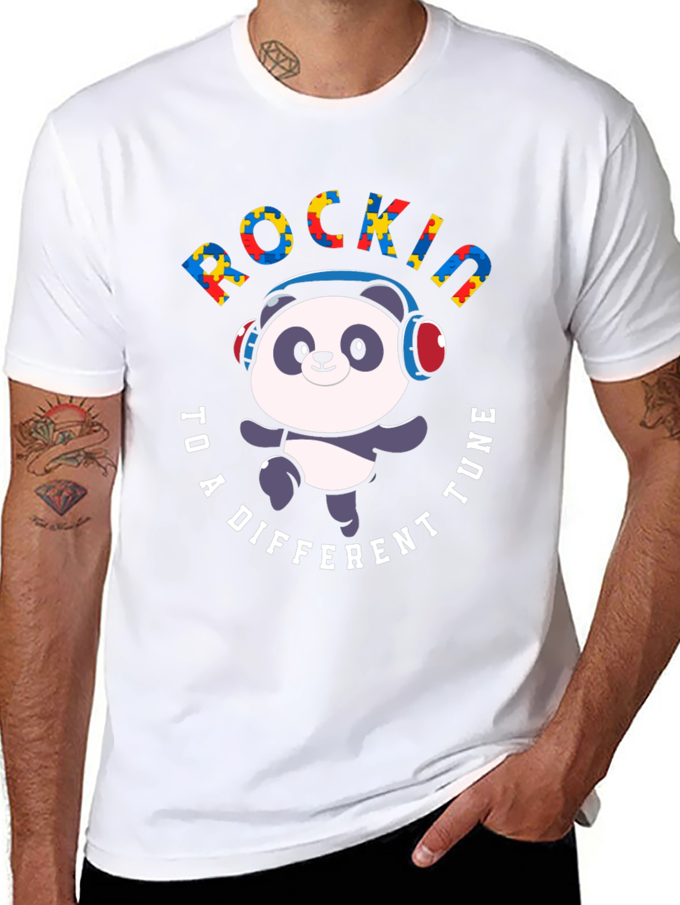 Rockin to a Different Tune Panda T-Shirt