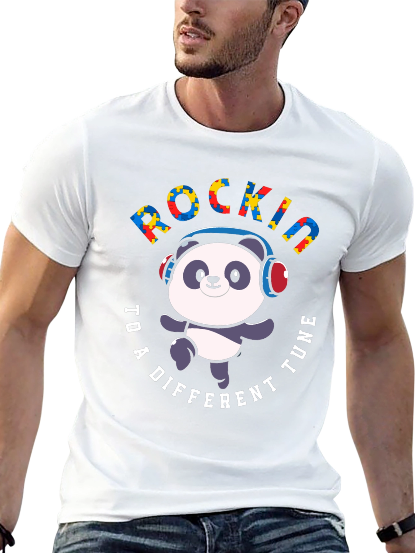 Rockin to a Different Tune Panda T-Shirt