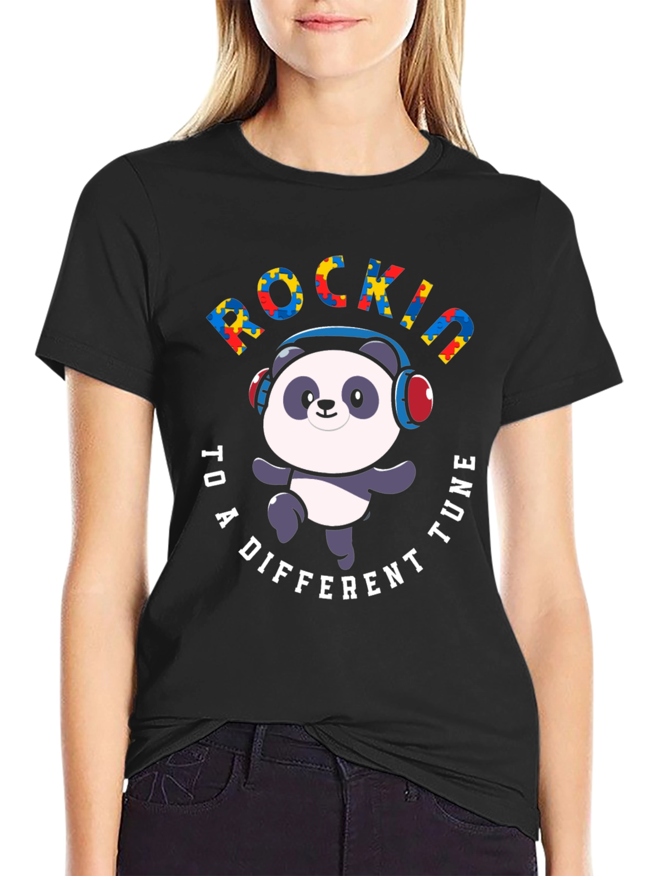Rockin to a Different Tune Panda T-Shirt