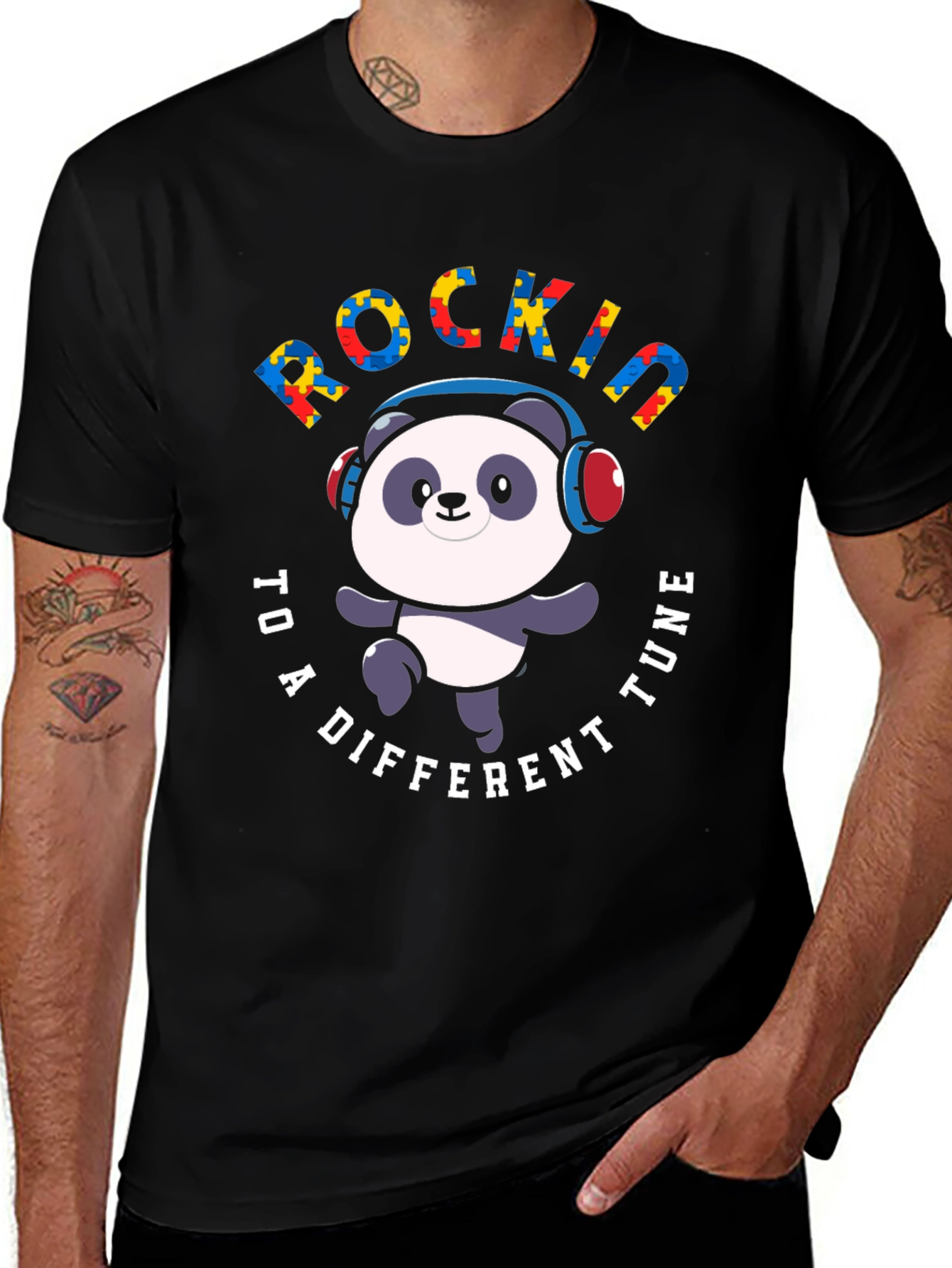 Rockin to a Different Tune Panda T-Shirt