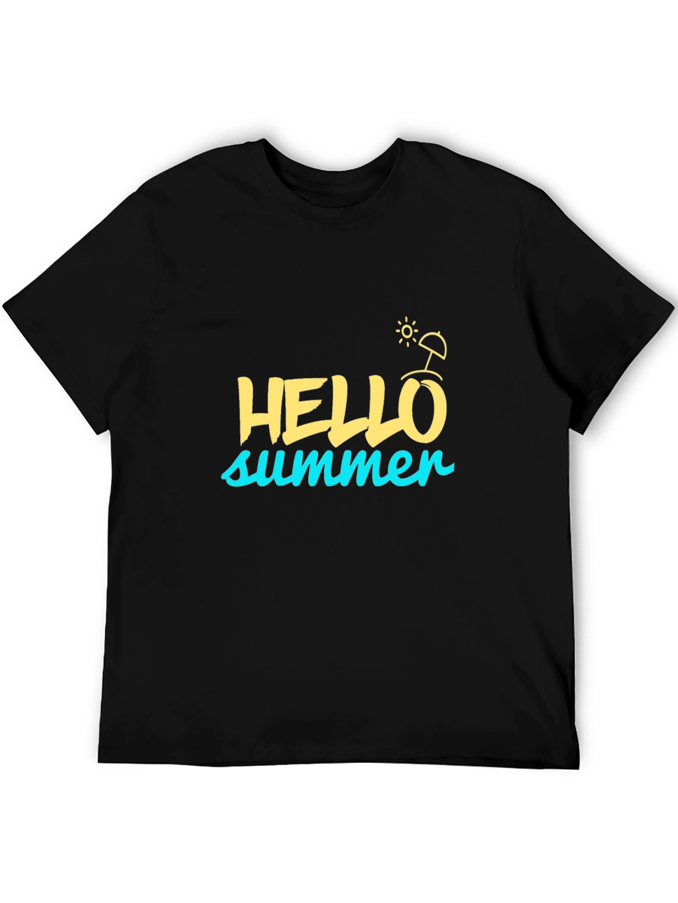 Hello Summer Graphic Black T-Shirt