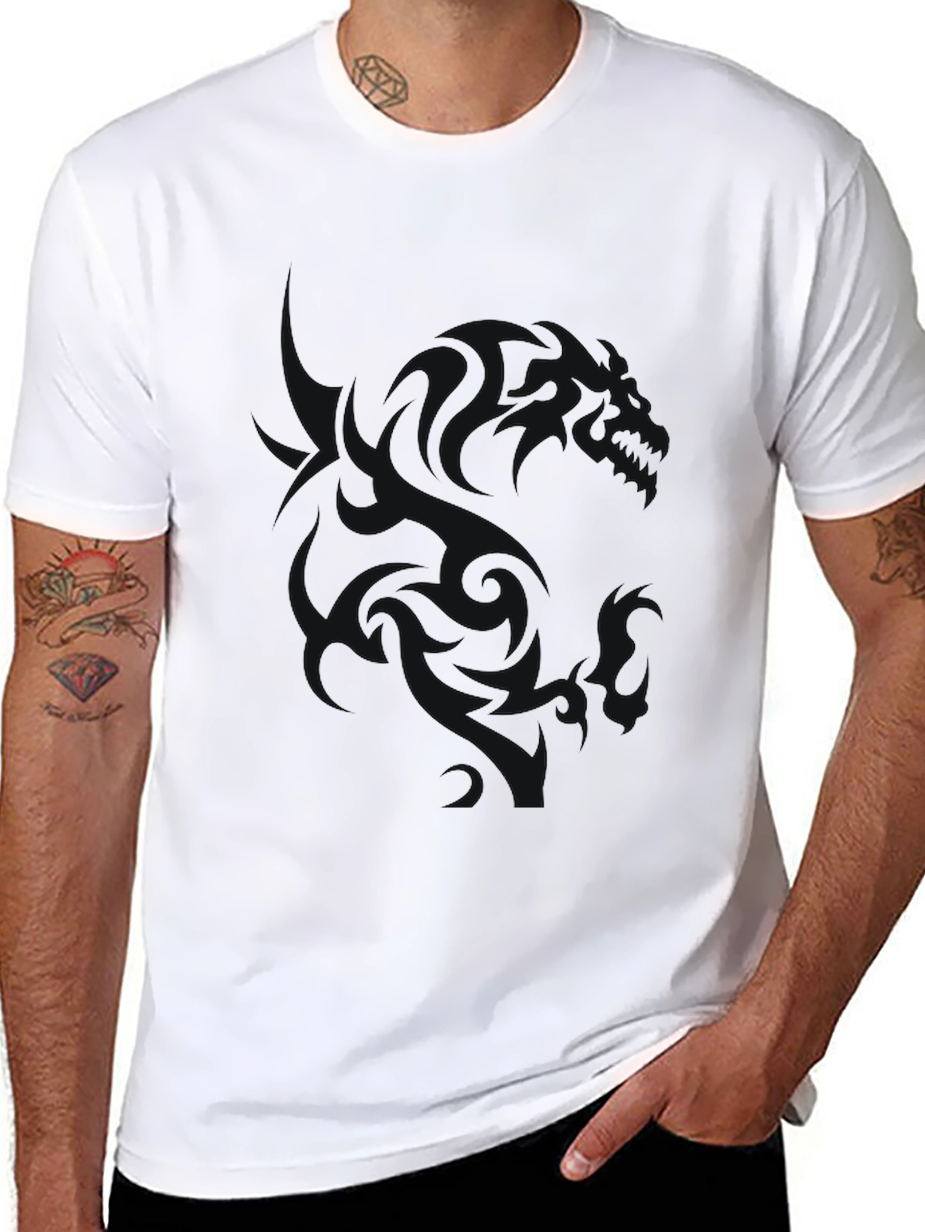 Mens Black Graphic T-Shirt - Casual Style
