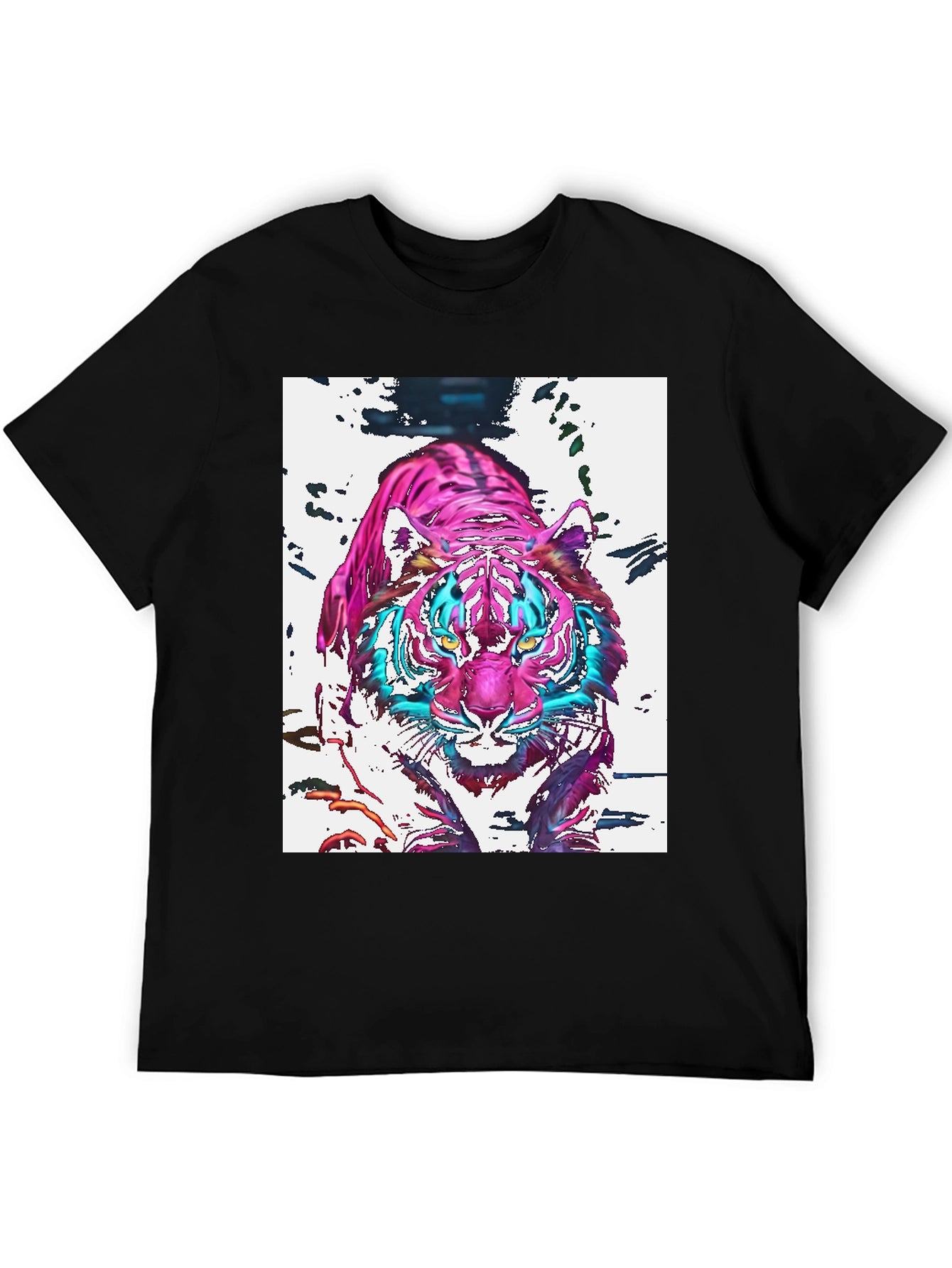 Vibrant Tiger Graphic Tee - Stylish Mens T-Shirt