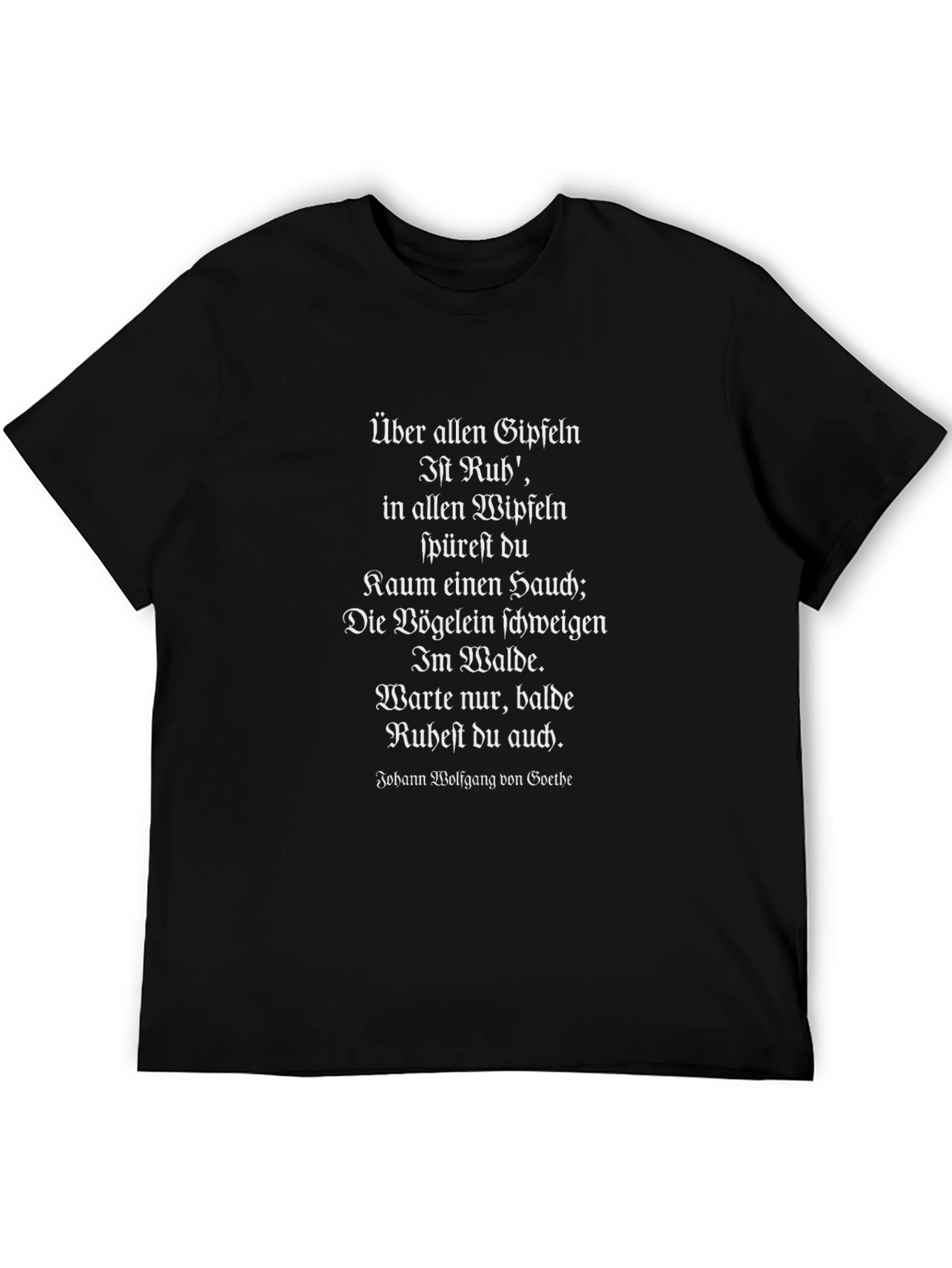 Goethe Poem T-Shirt - Black Cotton Blend
