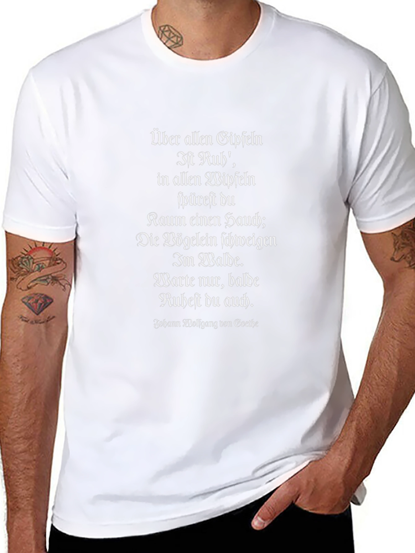 Goethe Poem T-Shirt - Black Cotton Blend