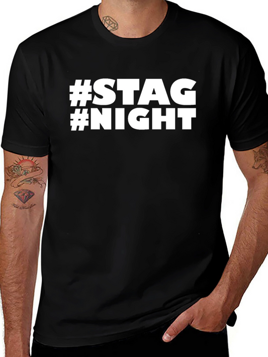 Stag Night T-Shirt - Black Crew Neck