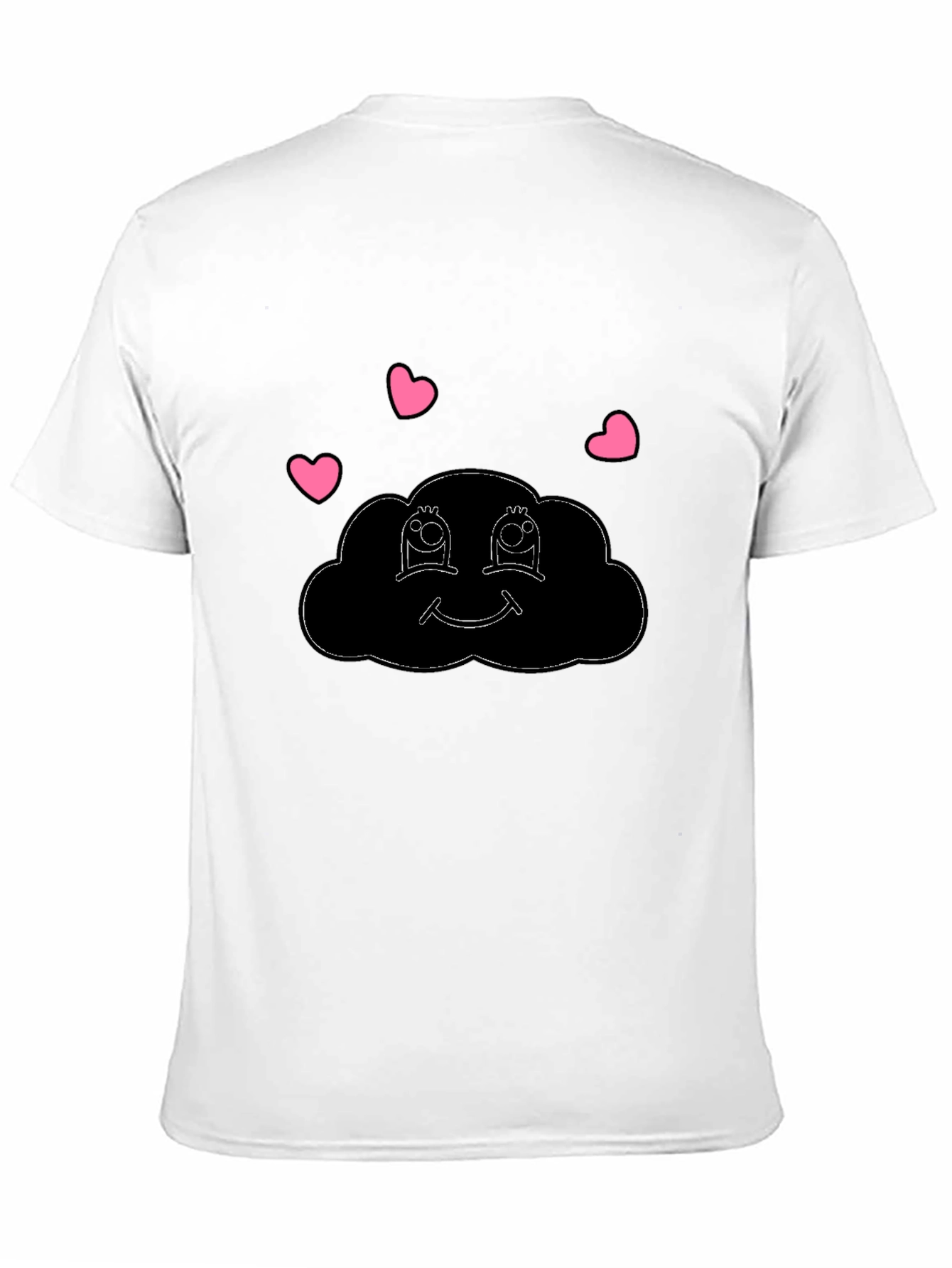 Cute Cloud Heart T-Shirt - Black