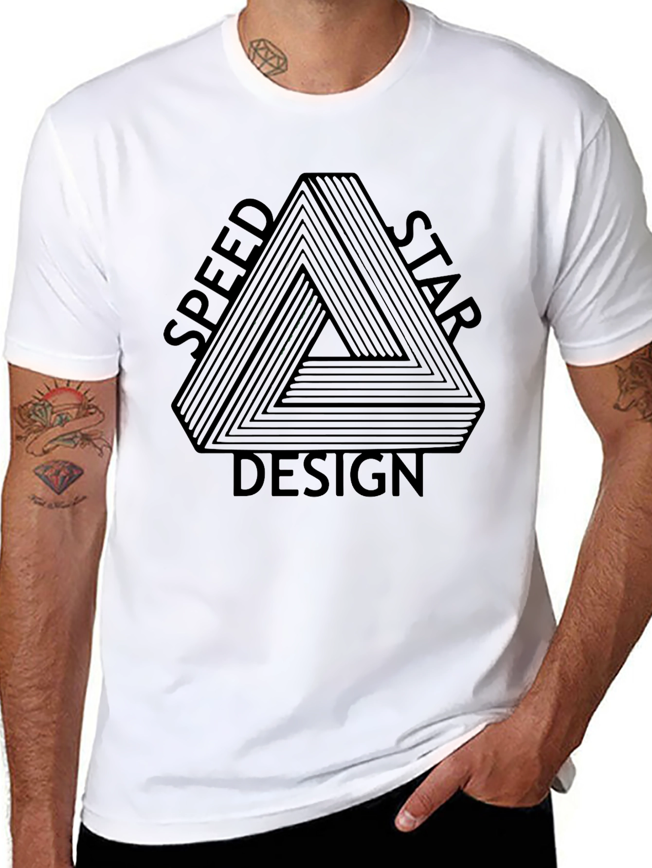 Optical Illusion Graphic Tee - Speed Star Design