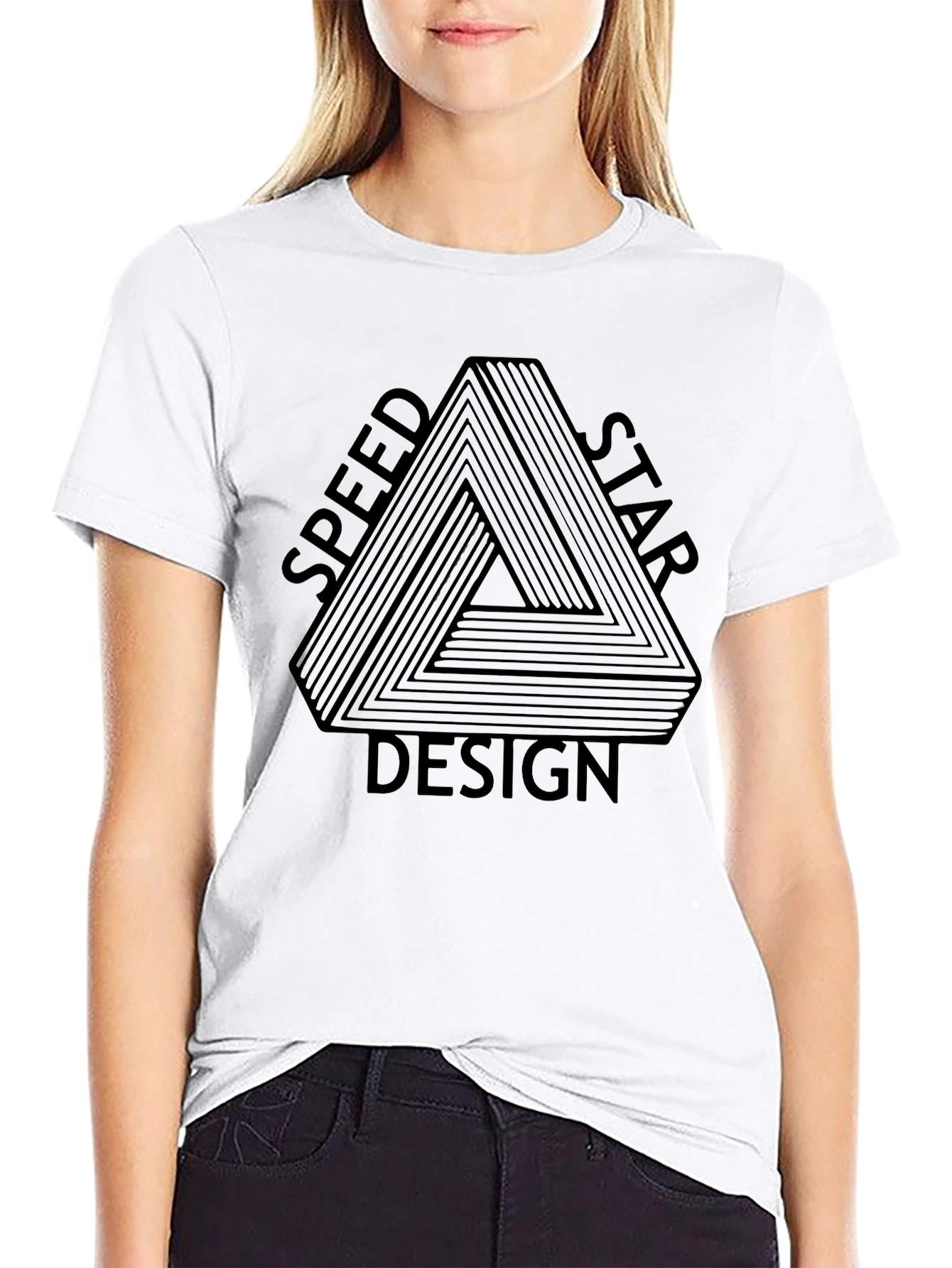 Optical Illusion Graphic Tee - Speed Star Design