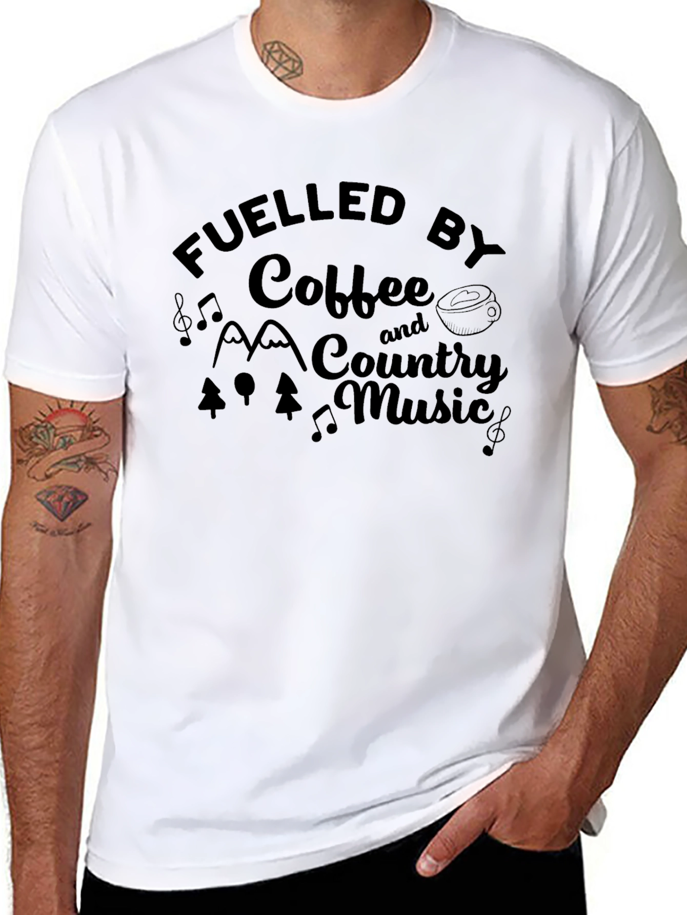 Fuelled By Coffee & Country Music Graphic T-Shirt