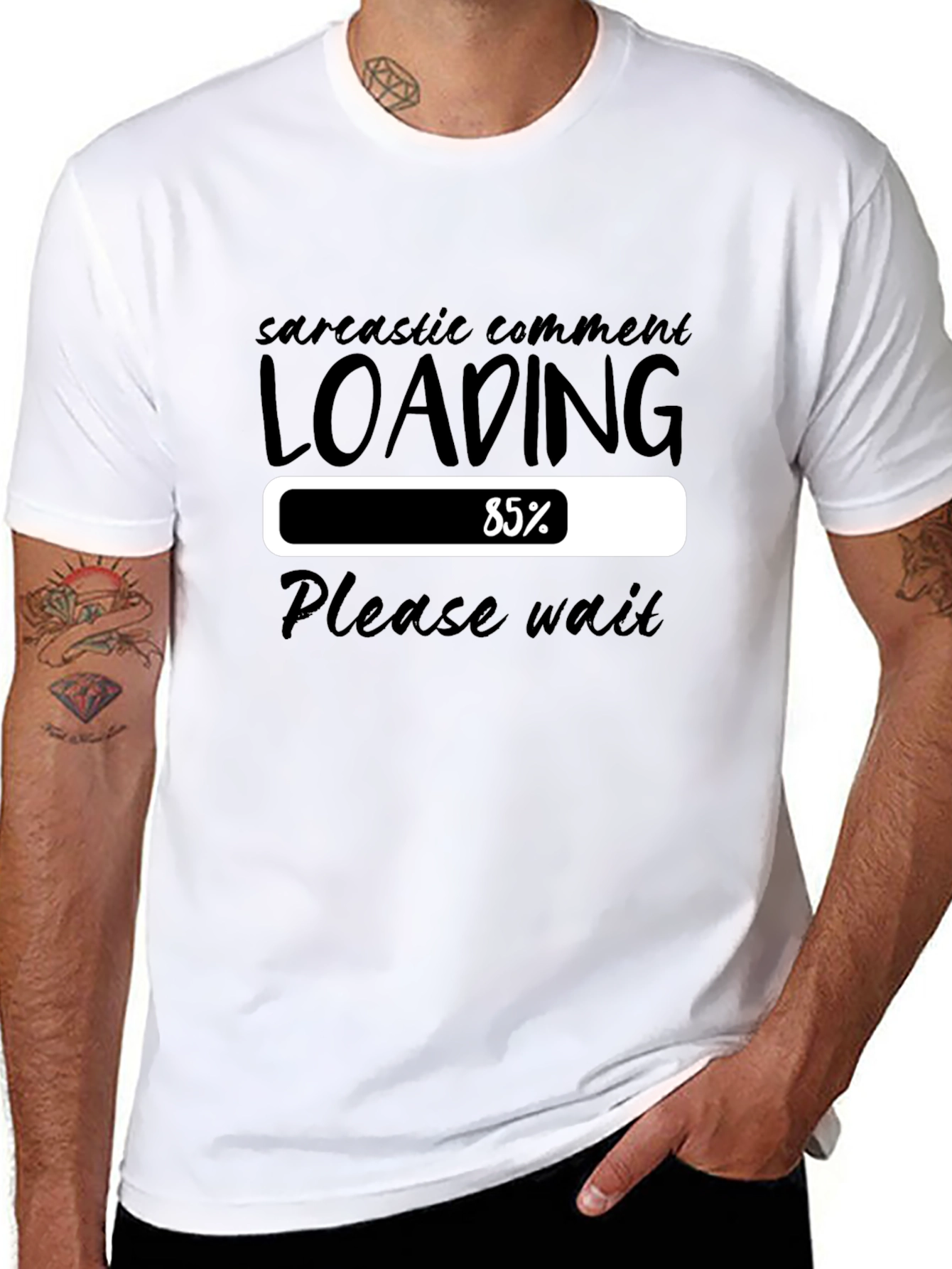 Sarcastic Comment Loading T-Shirt - Please Wait Funny Tee