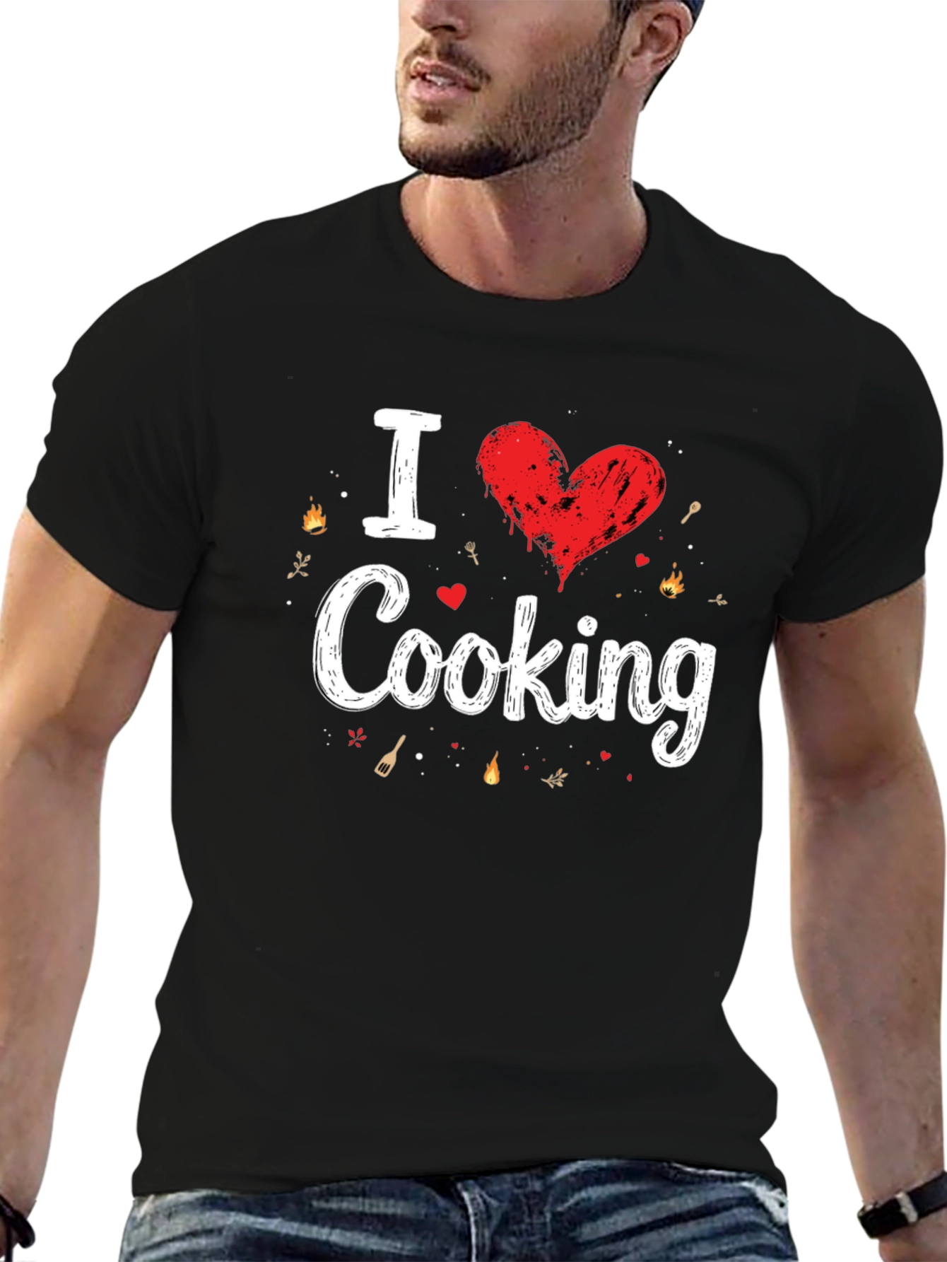 I Love Cooking Black T-Shirt