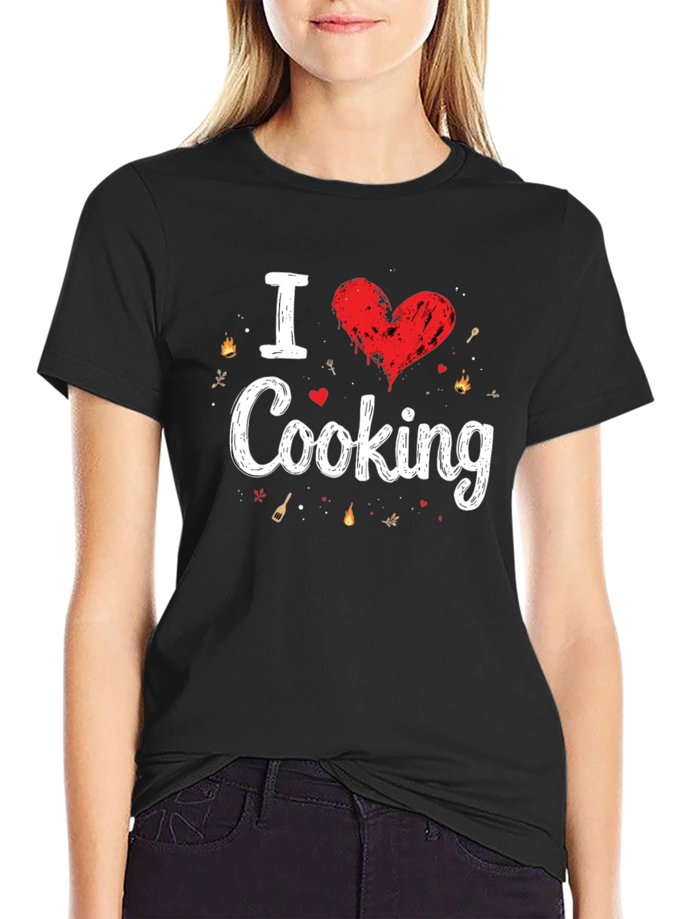I Love Cooking Black T-Shirt