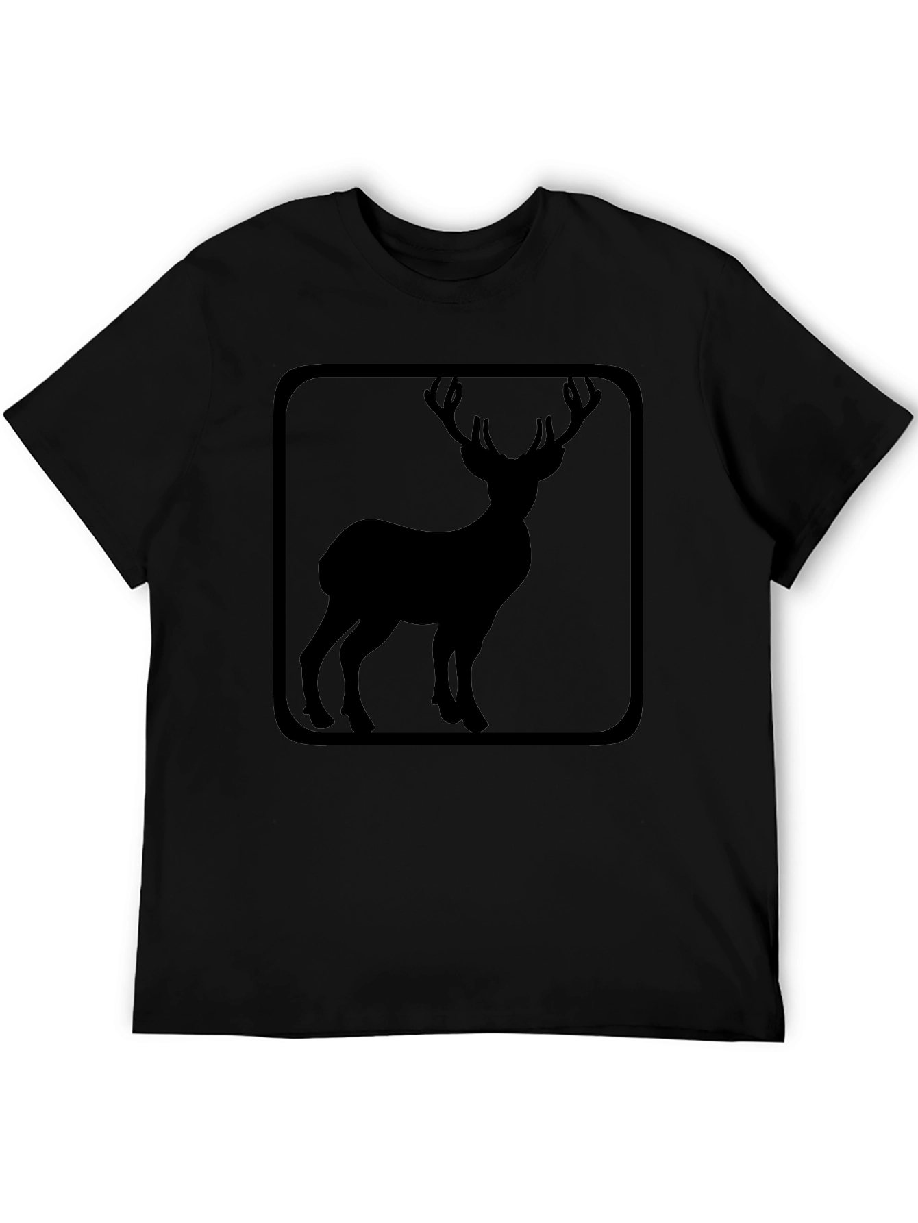 Deer Silhouette Graphic Tee - Black