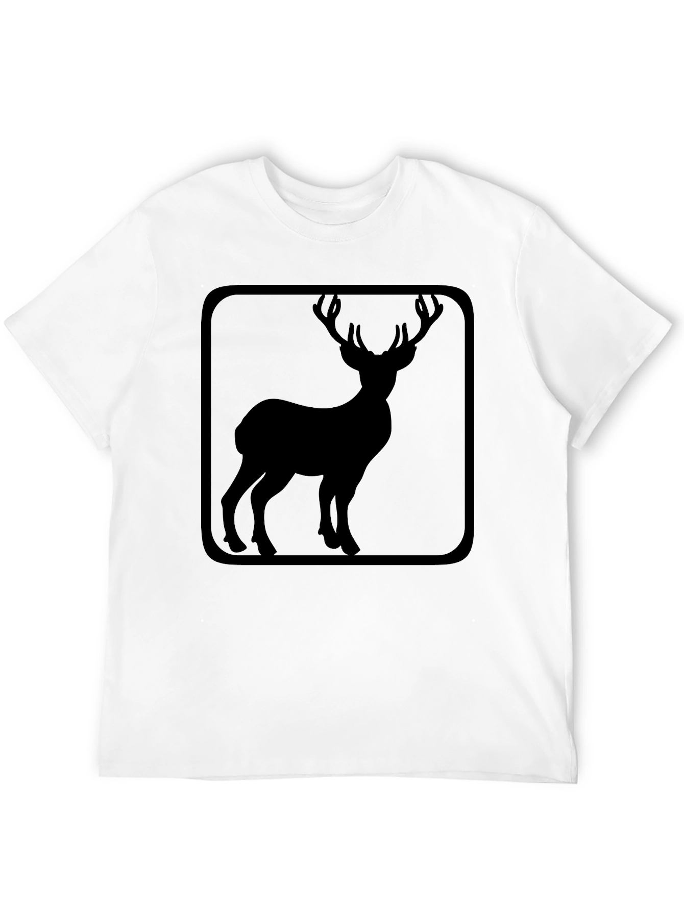 Deer Silhouette Graphic Tee - Black