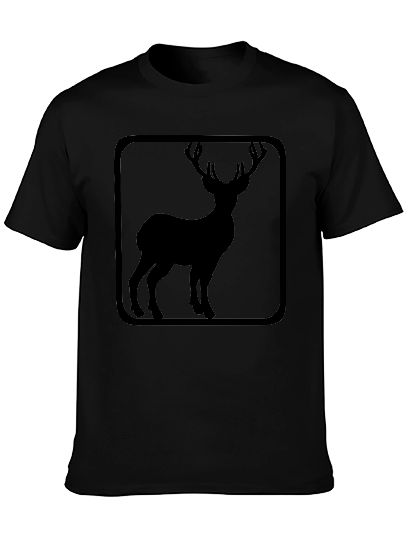 Deer Silhouette Graphic Tee - Black