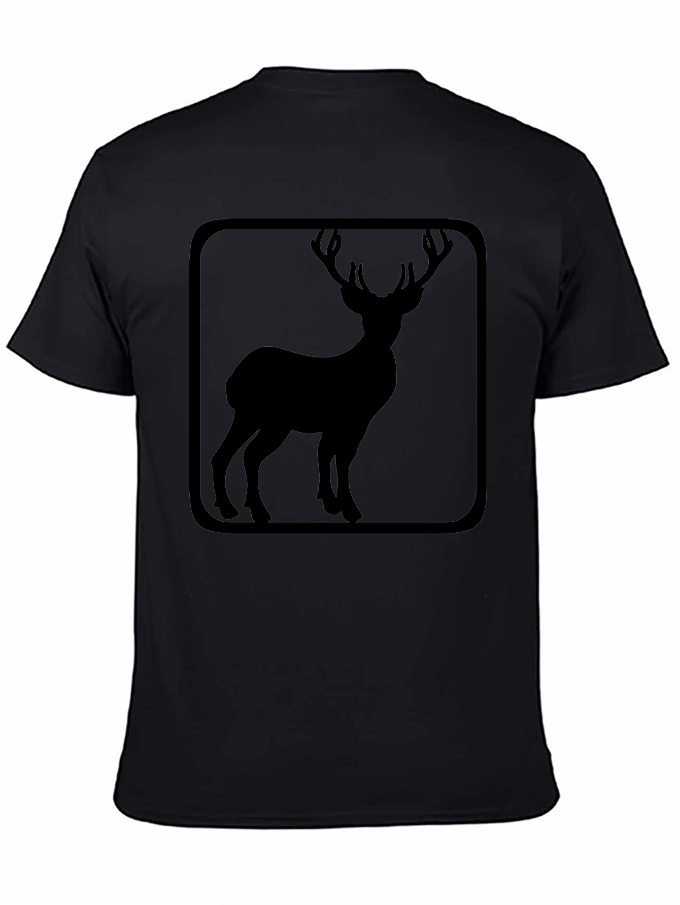 Deer Silhouette Graphic Tee - Black