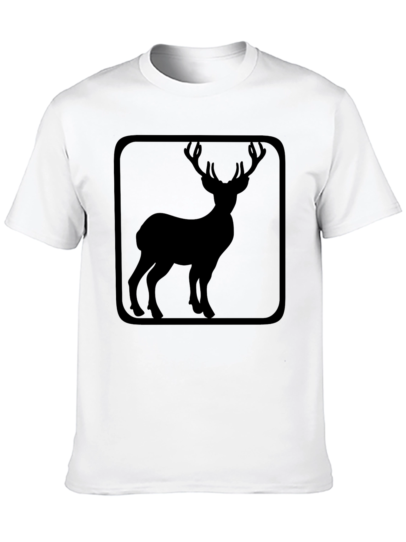 Deer Silhouette Graphic Tee - Black
