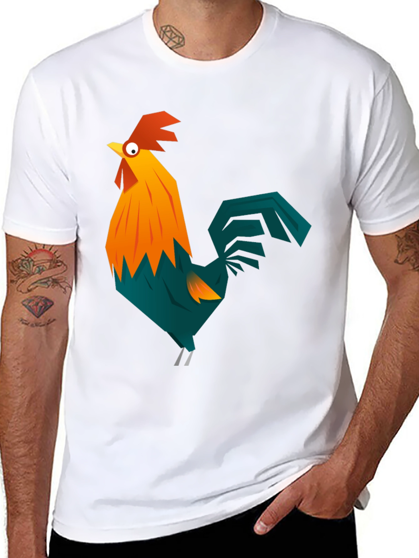 Rooster Graphic Tee - Mens Black T-Shirt