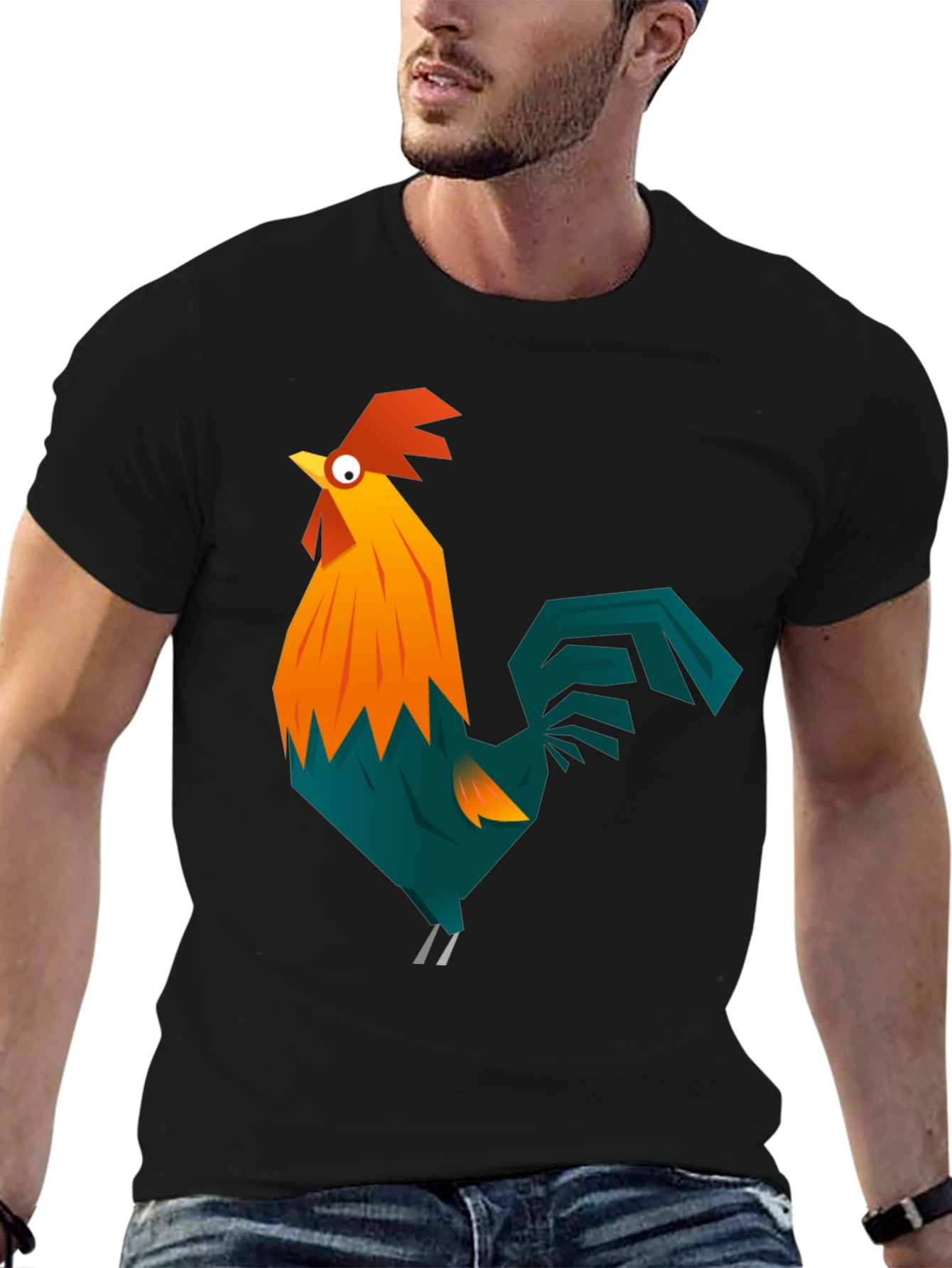 Rooster Graphic Tee - Mens Black T-Shirt