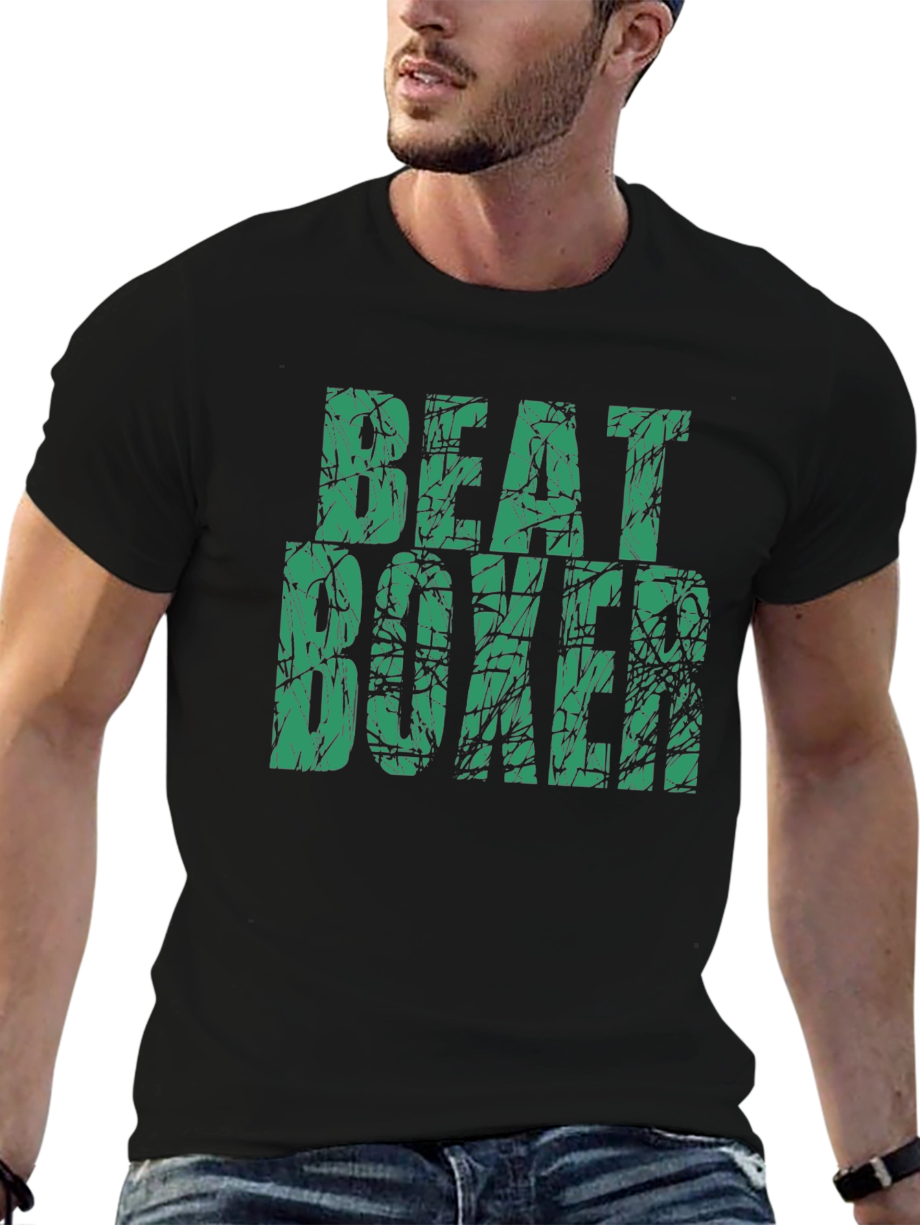 Beat Boxer Graphic Tee - Sporty Black T-Shirt