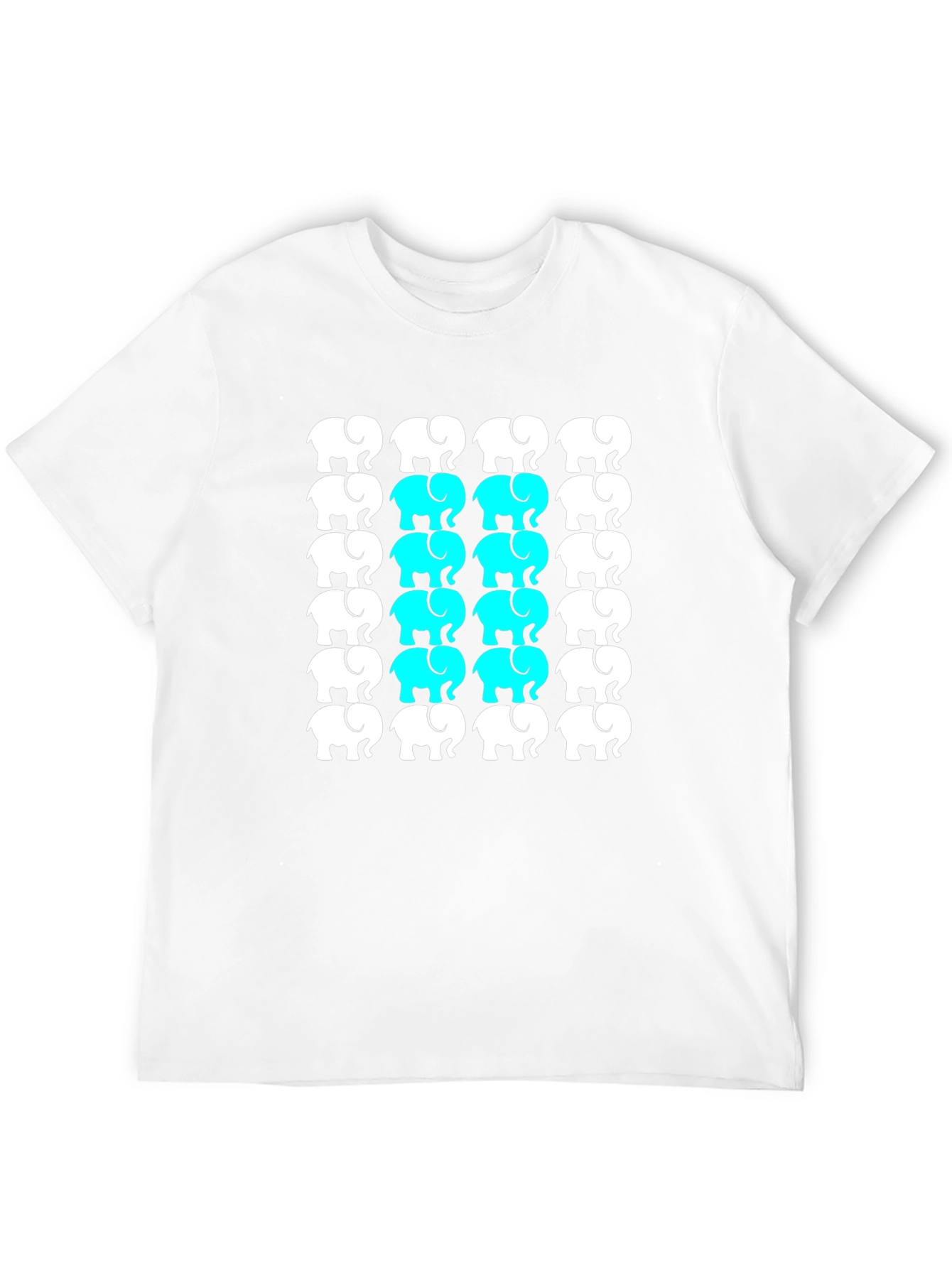 Elephant Pattern Black T-Shirt