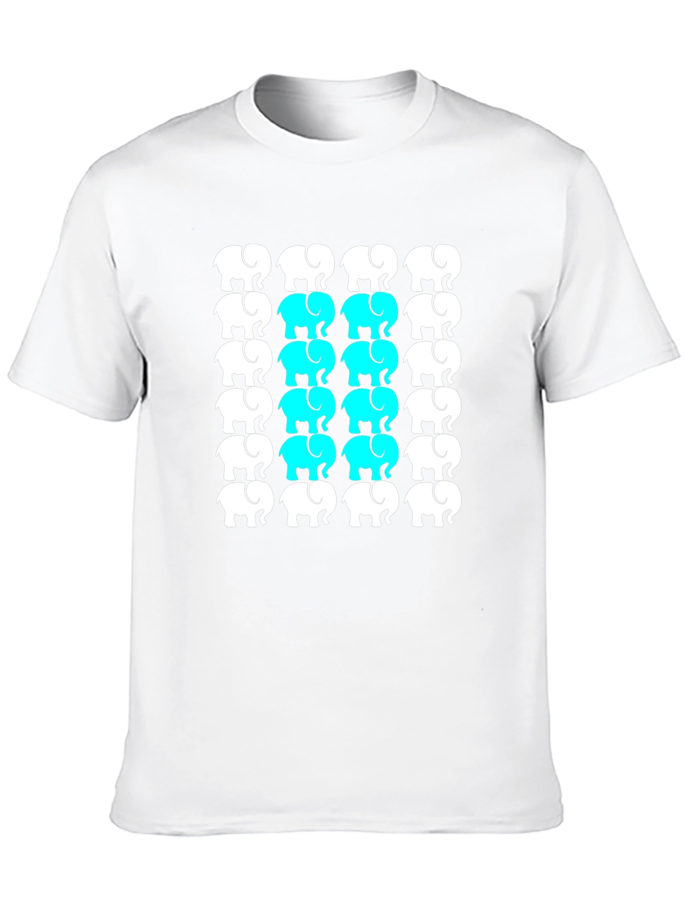 Elephant Pattern Black T-Shirt