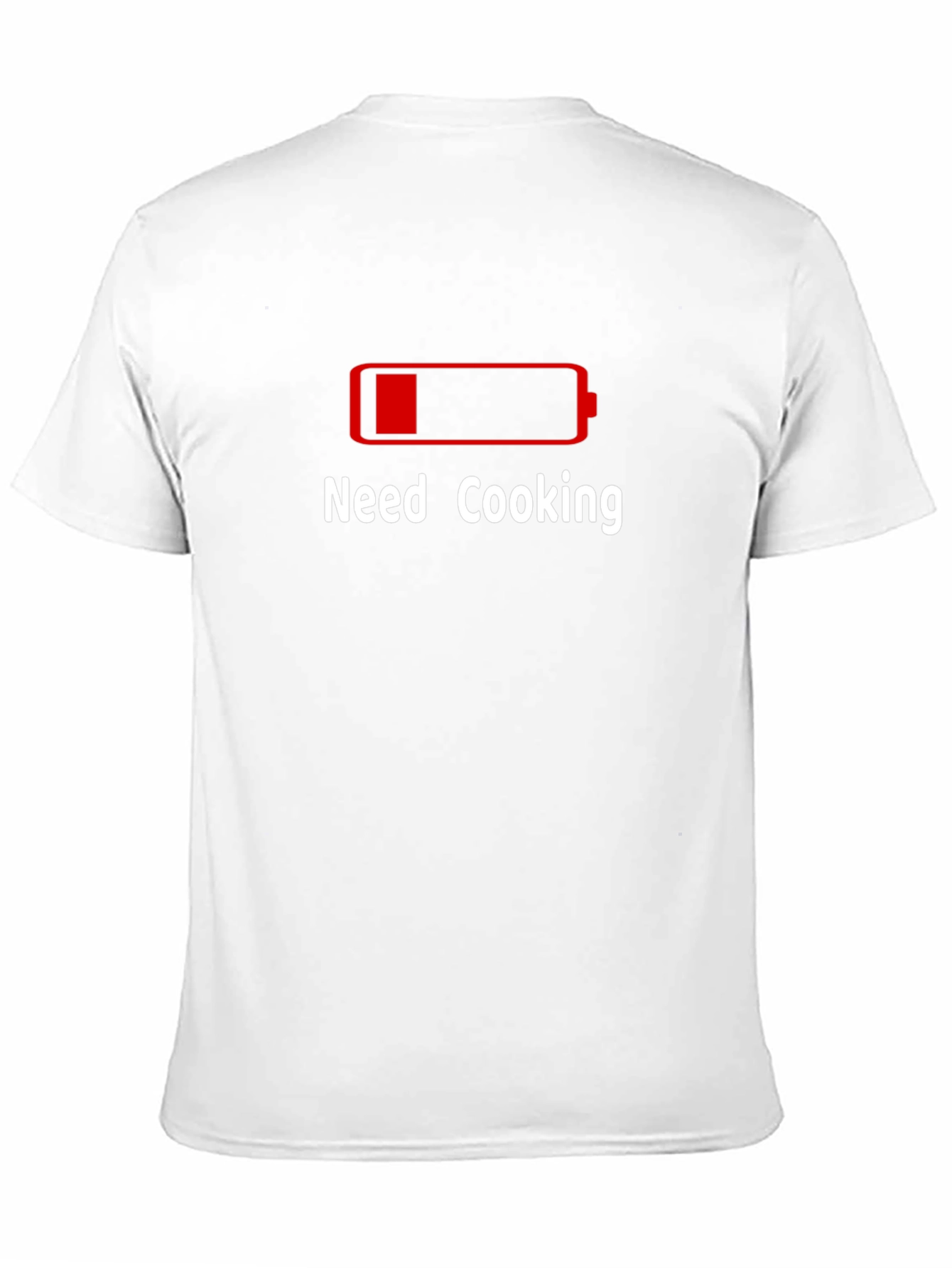Need Cooking Black T-Shirt - Funny Battery Low Design