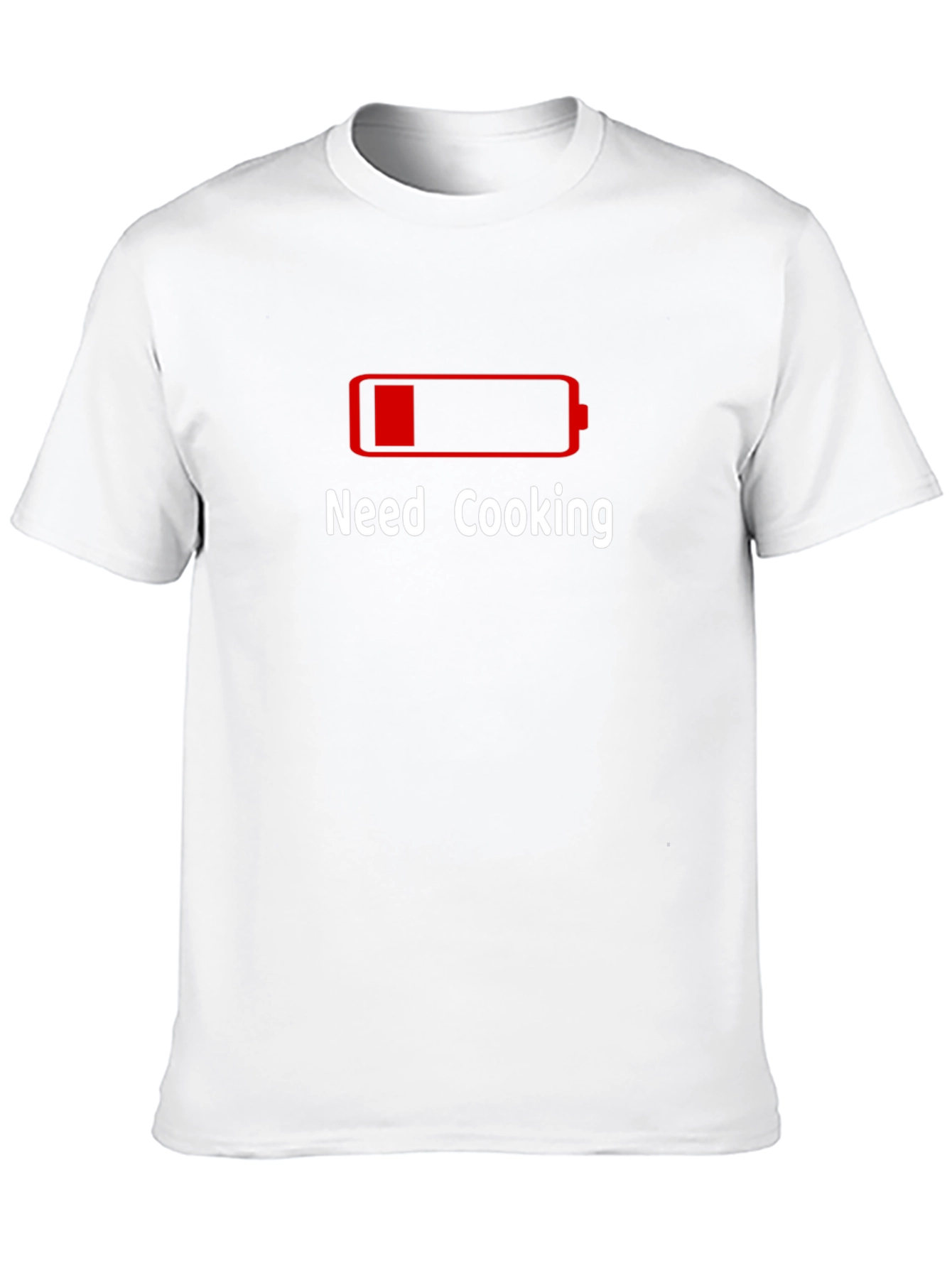 Need Cooking Black T-Shirt - Funny Battery Low Design