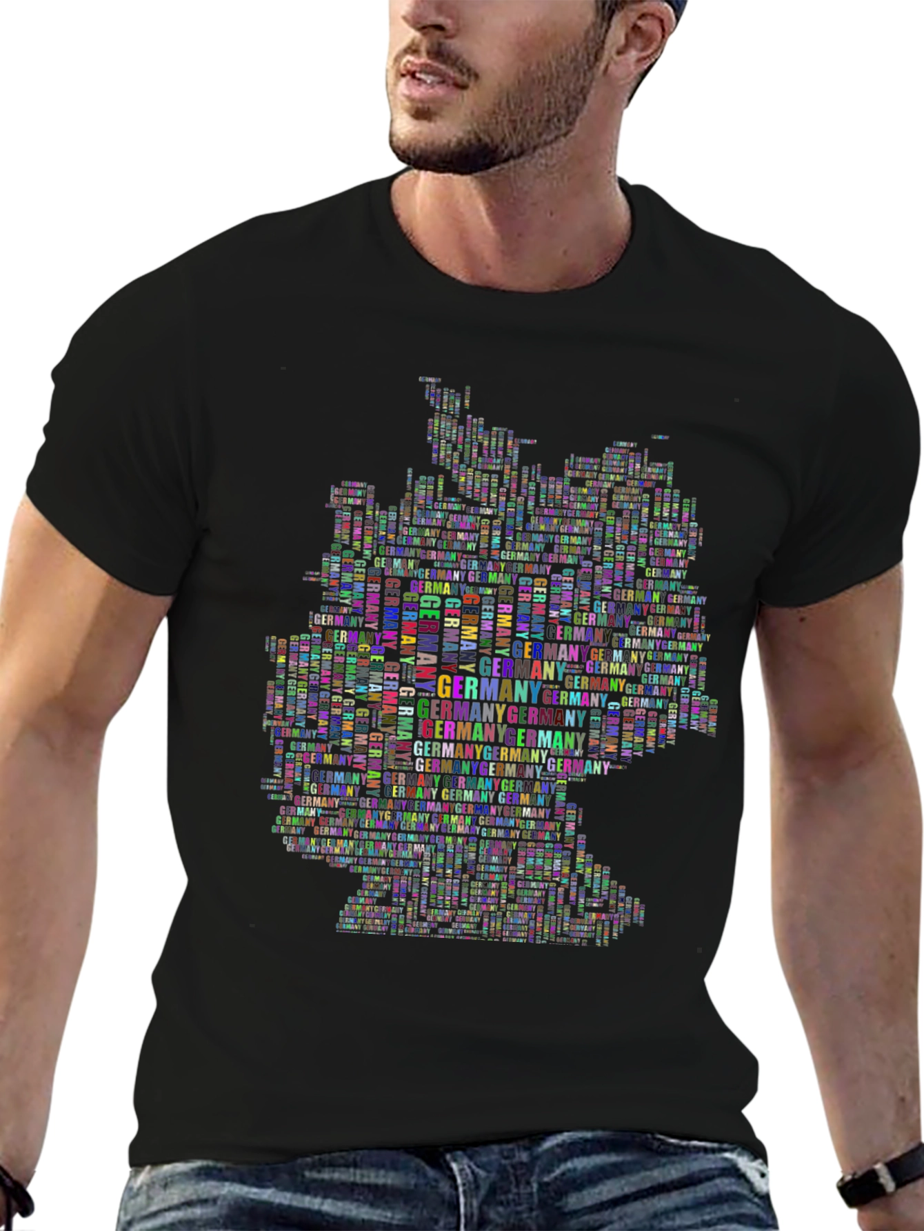 Germany Map Word Art T-Shirt