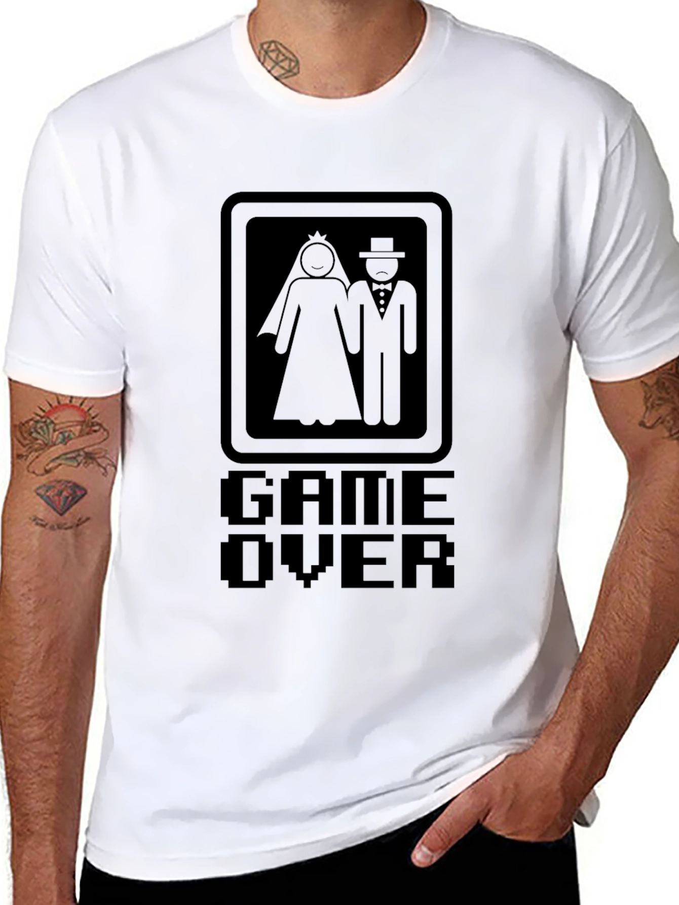 Game Over Bride & Groom Black T-Shirt